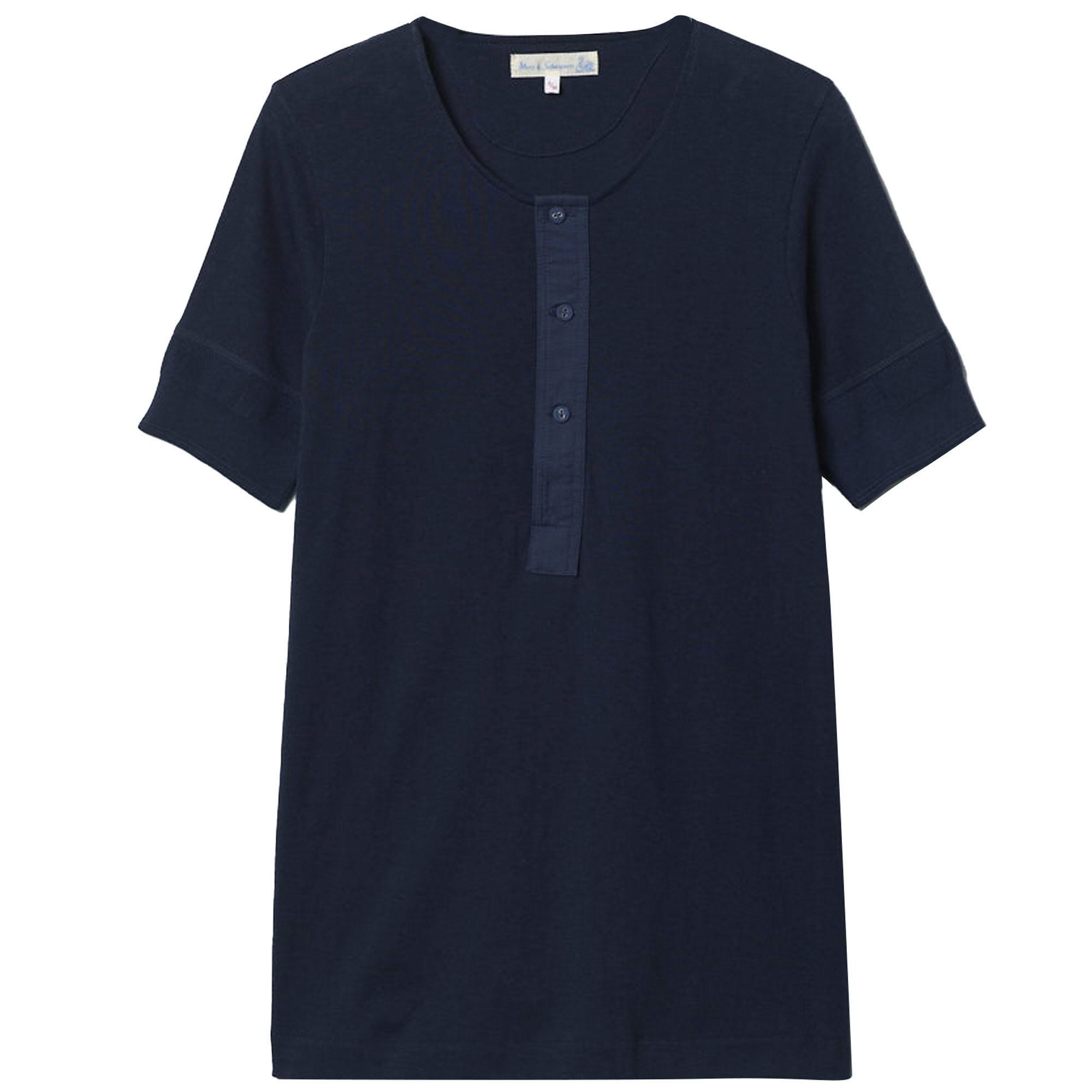 Henley Loop T-Shirt - Ink Blue