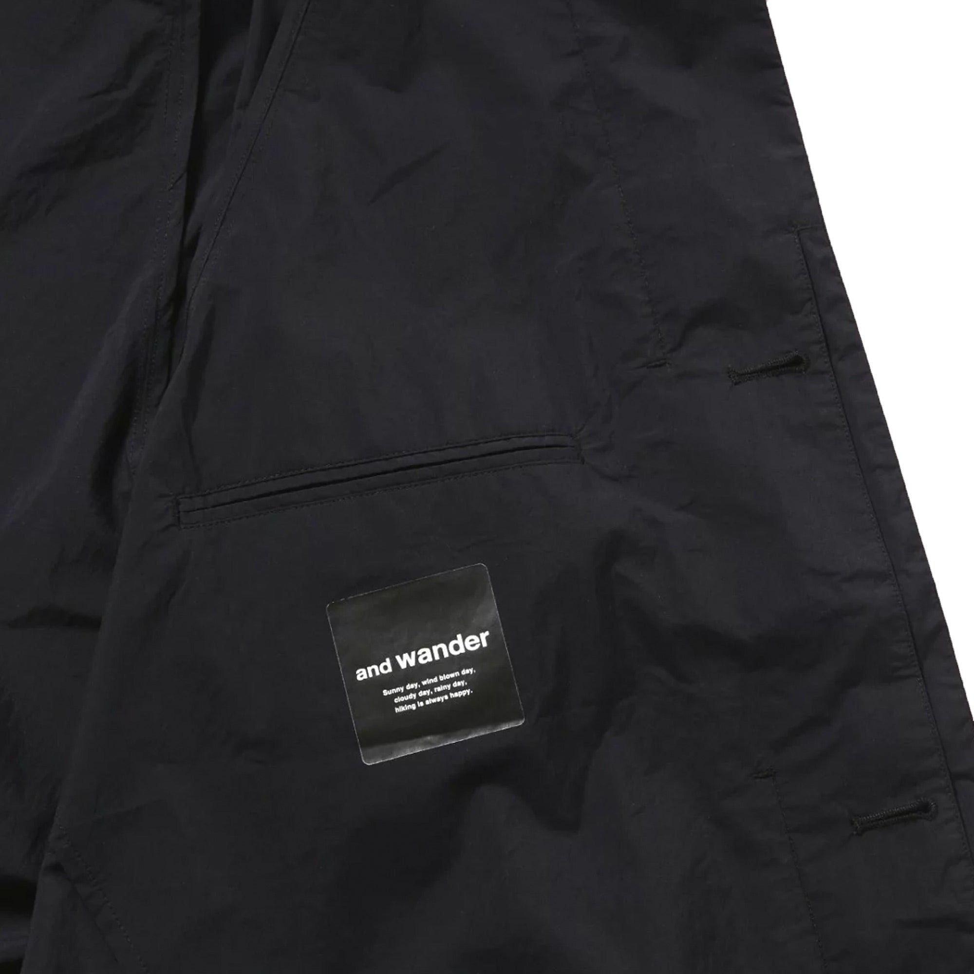 And Wander Water Repellant Light Coat - Black