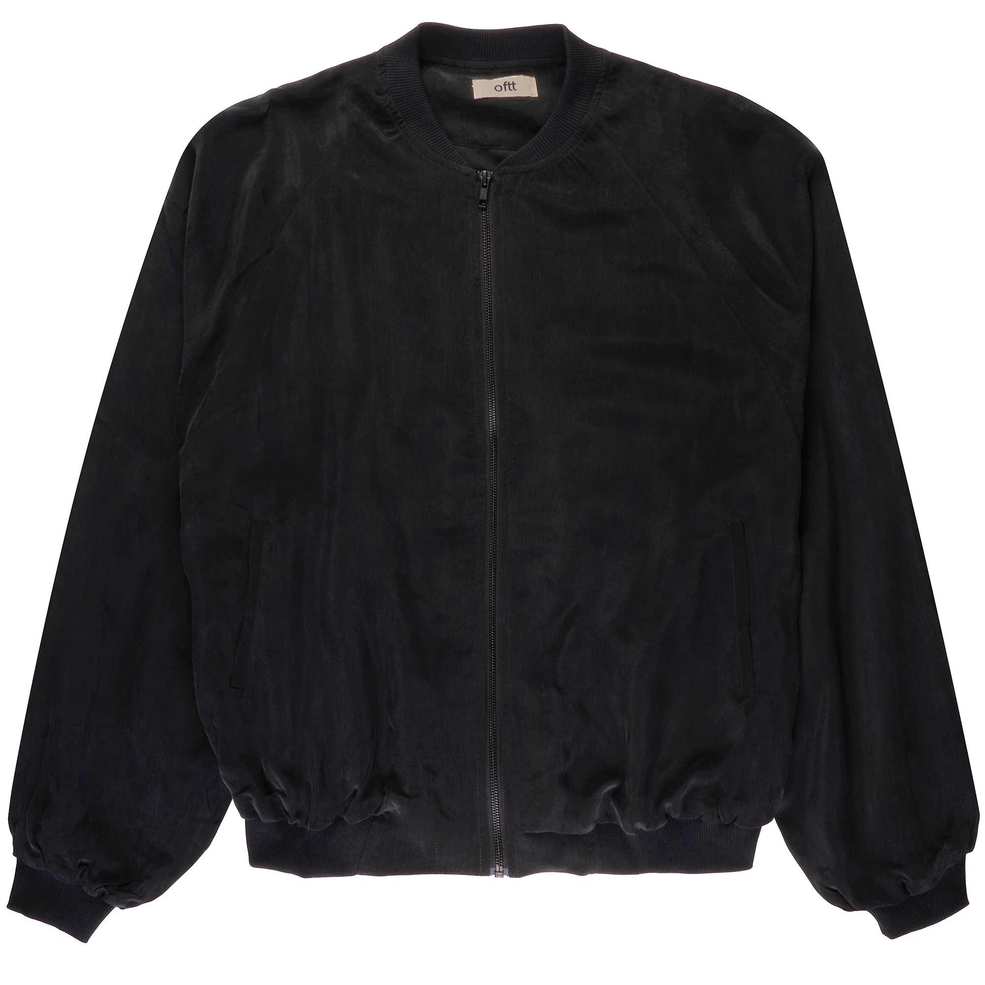 Oftt Vegan Silk Bomber jacket - Black – Stuarts London Oftt Vegan Silk Bomber jacket - Black – Stuarts London