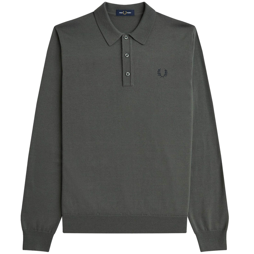 Fred Perry Classic Knitted Shirt - Field Green