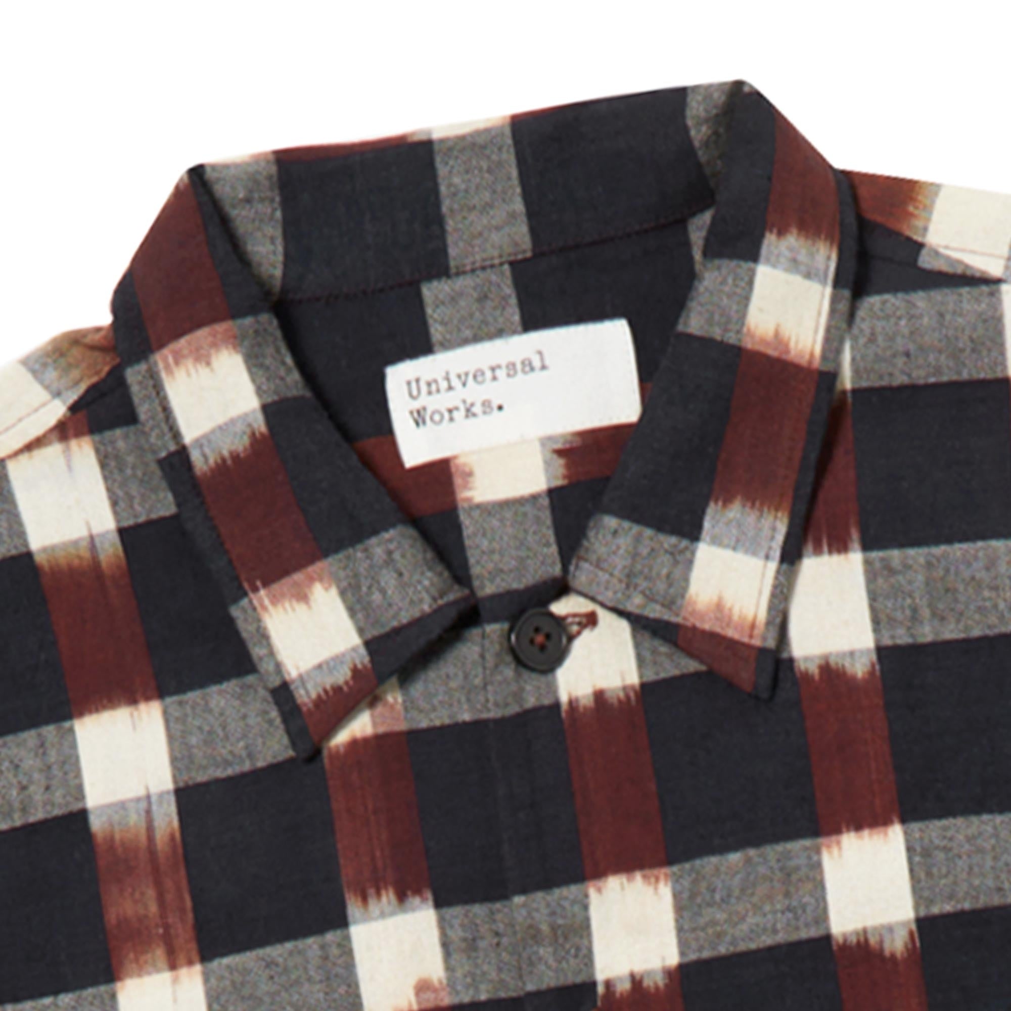 Universal Works Long Sleeve Utility Shirt - Navy Brown