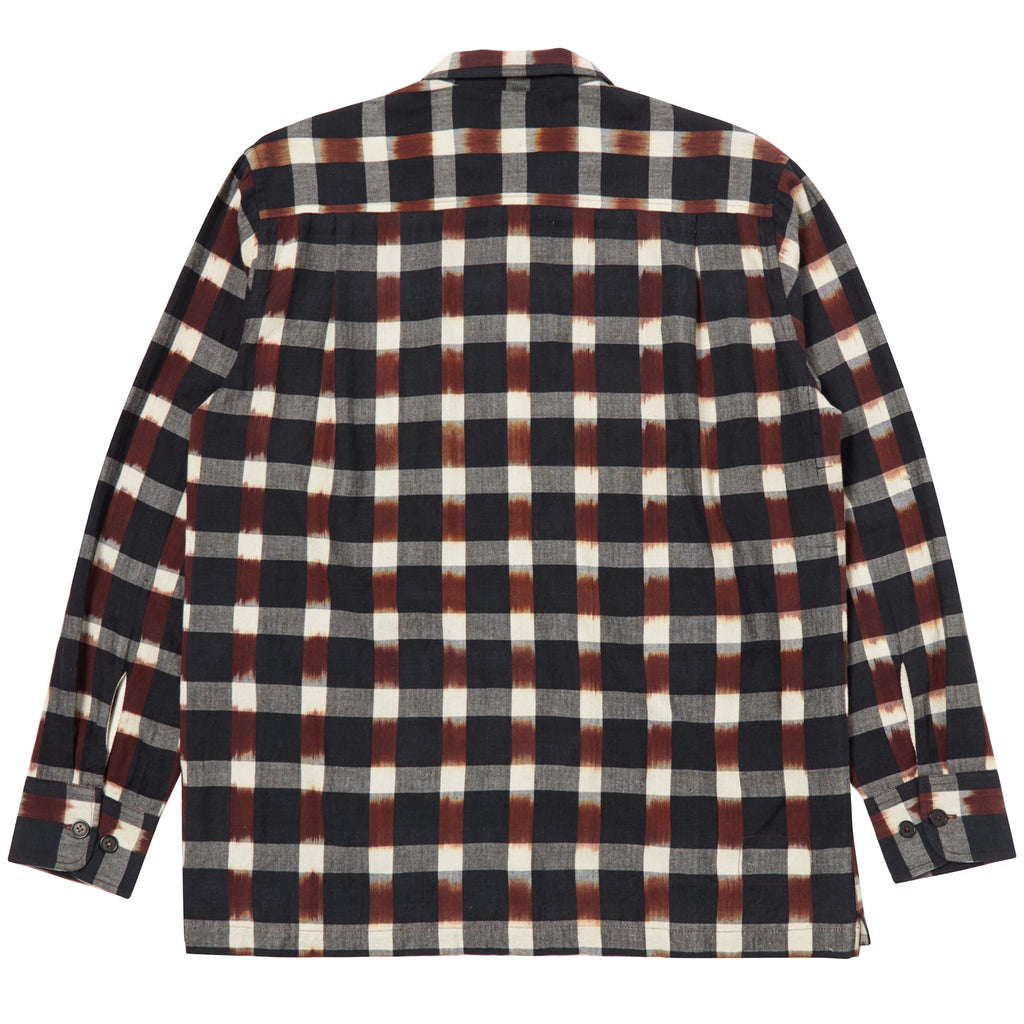 Universal Works Long Sleeve Utility Shirt - Navy Brown