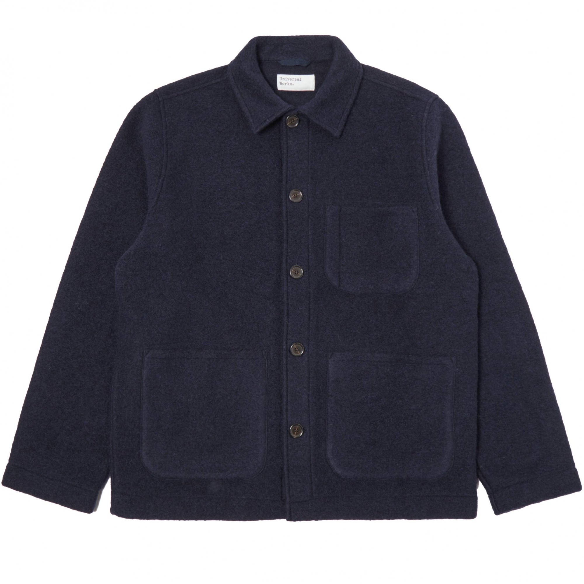 Universal Works Wool Fleece Field Jacket - Navy
