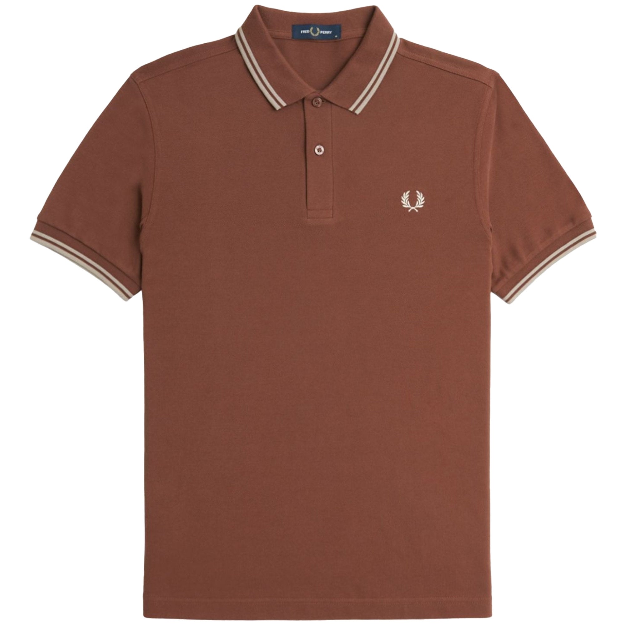 Fred Perry M3600 Twin Tipped Polo Shirt - Whiskey Brown