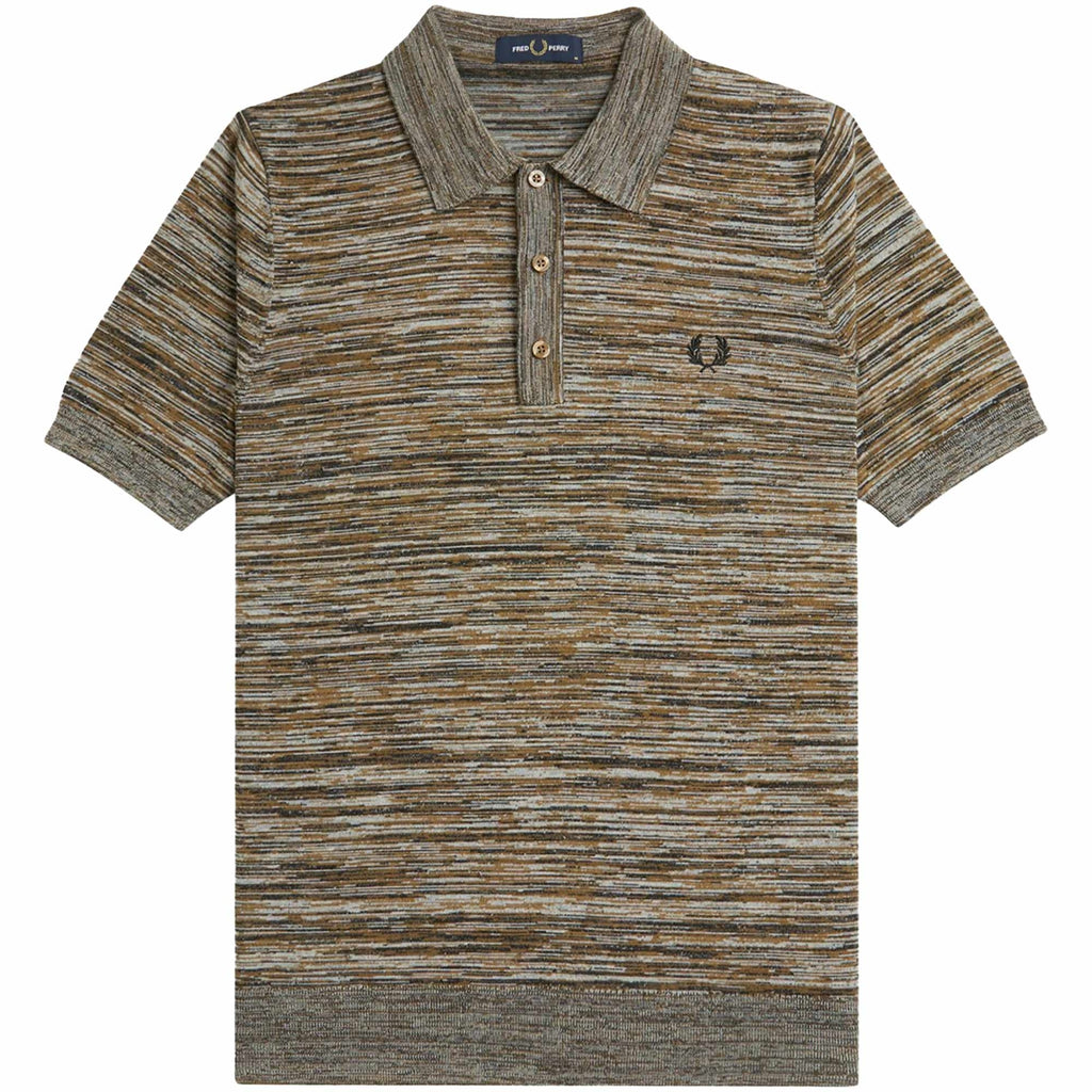 Fred Perry Knitted Polo Shirt - Shaded Stone