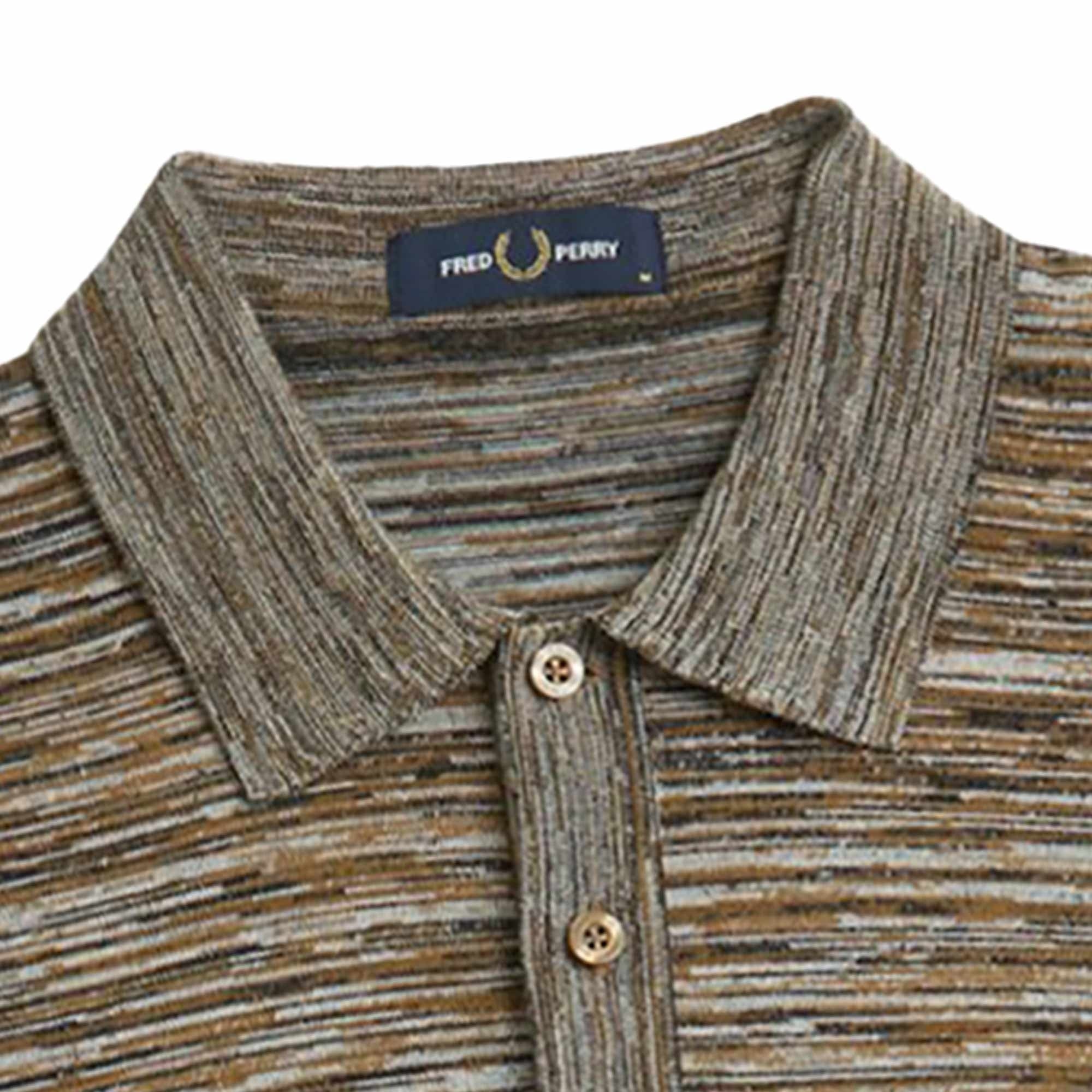 Fred Perry Knitted Polo Shirt - Shaded Stone