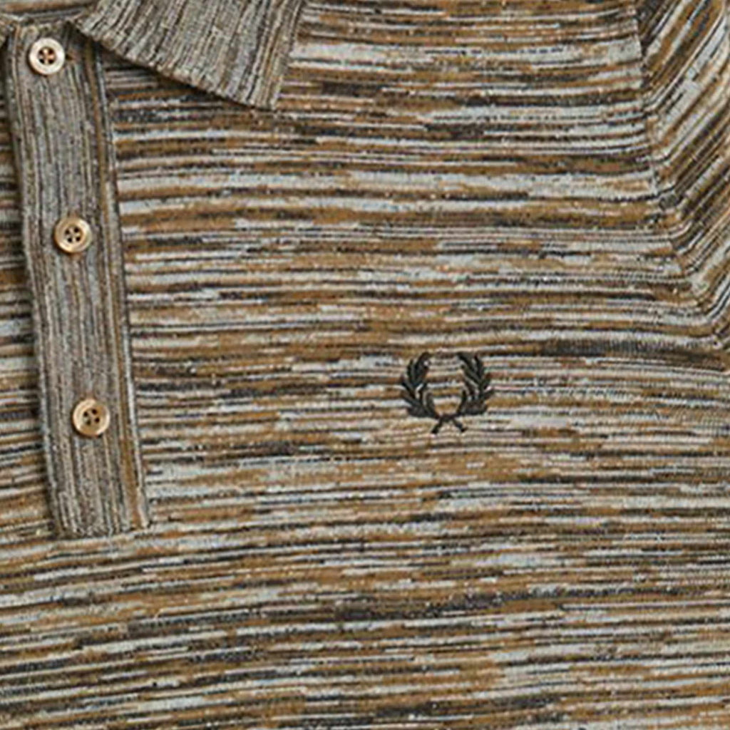 Fred Perry Knitted Polo Shirt - Shaded Stone