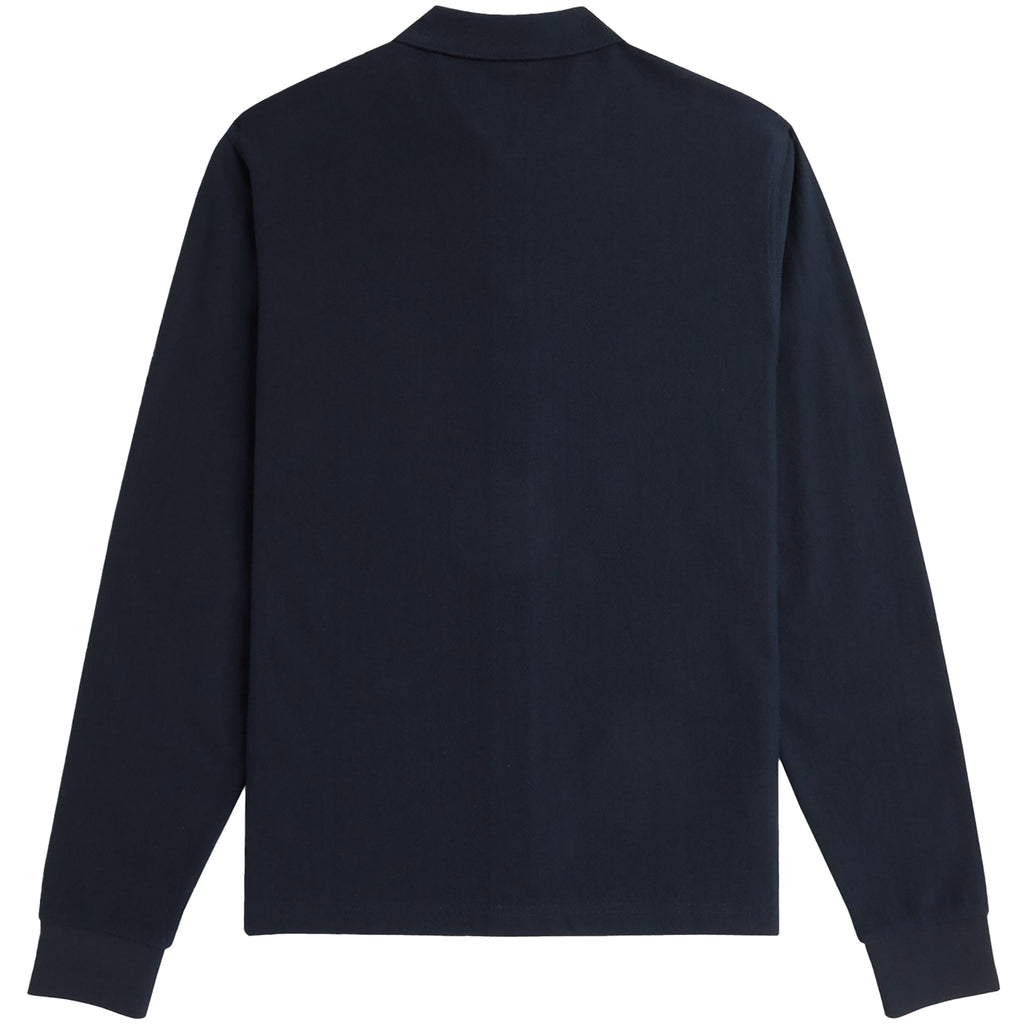 Fred Perry Long Sleeve Striped Polo Shirt - Navy