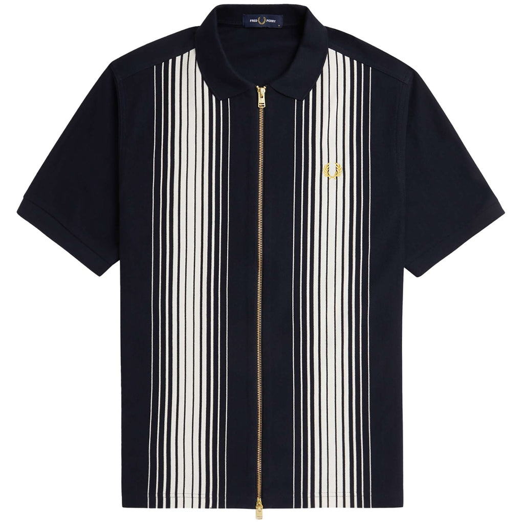 Fred Perry Zip Through Polo Shirt - Navy