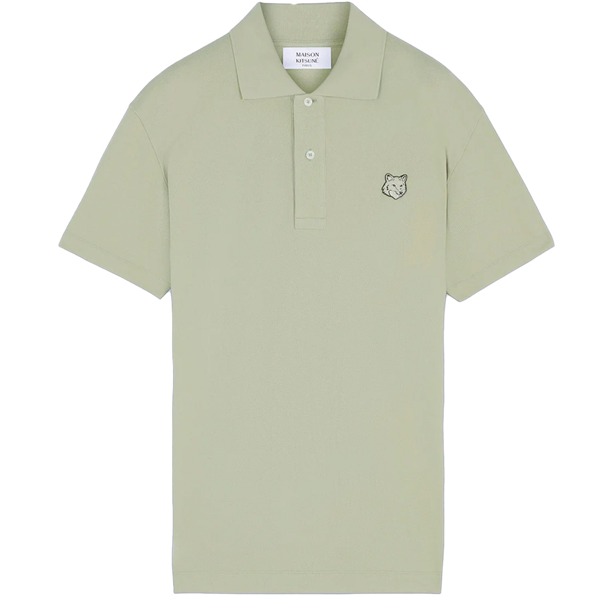 Maison Kitsune Fox Head Patch Polo Shirt - Ash Tree