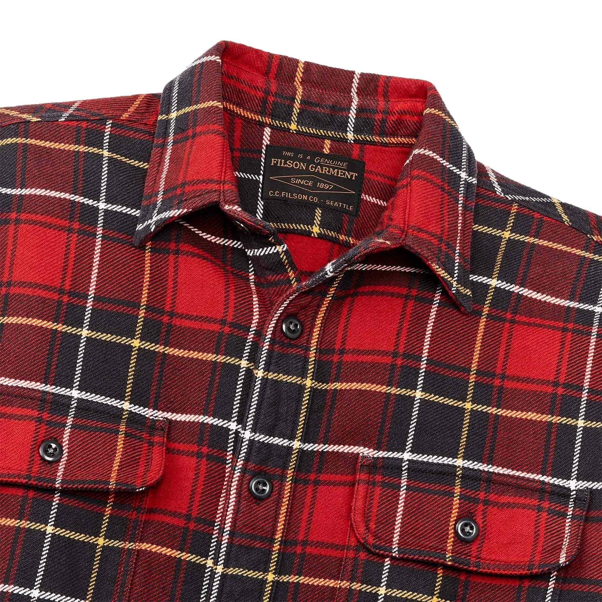 Filson Vintage Flannel Work Shirt - Red Charcoal