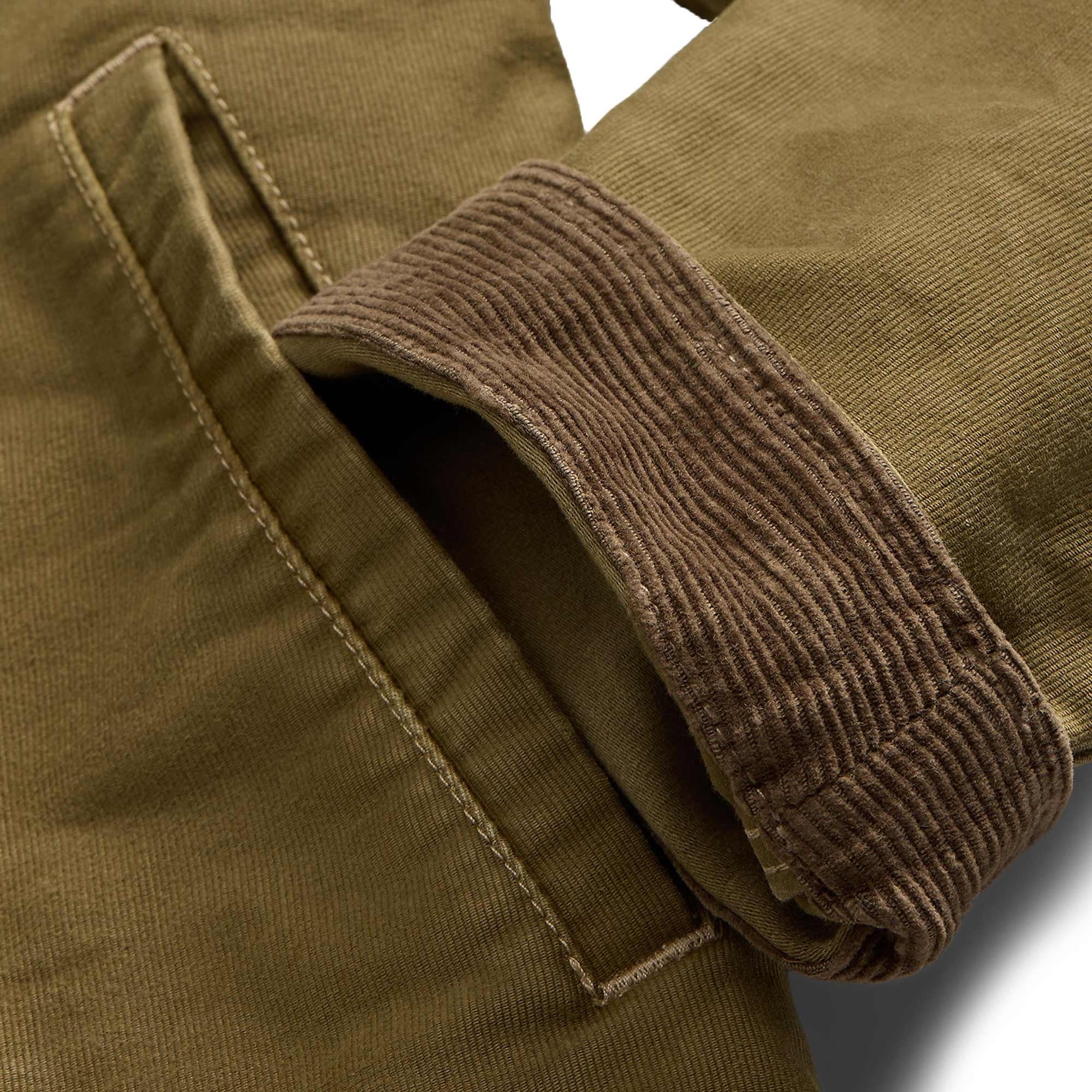 Corduroy-Collar Cotton Deck Jacket - Khaki Drab