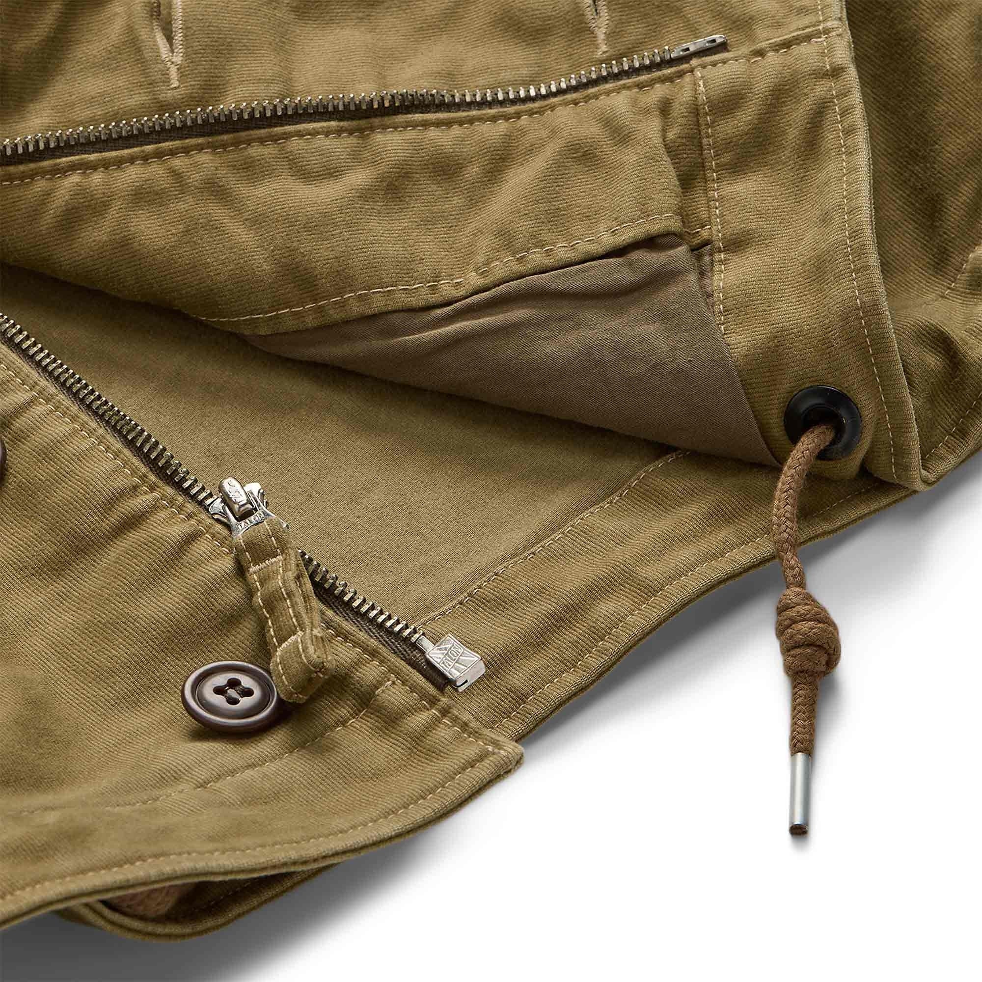 Corduroy-Collar Cotton Deck Jacket - Khaki Drab