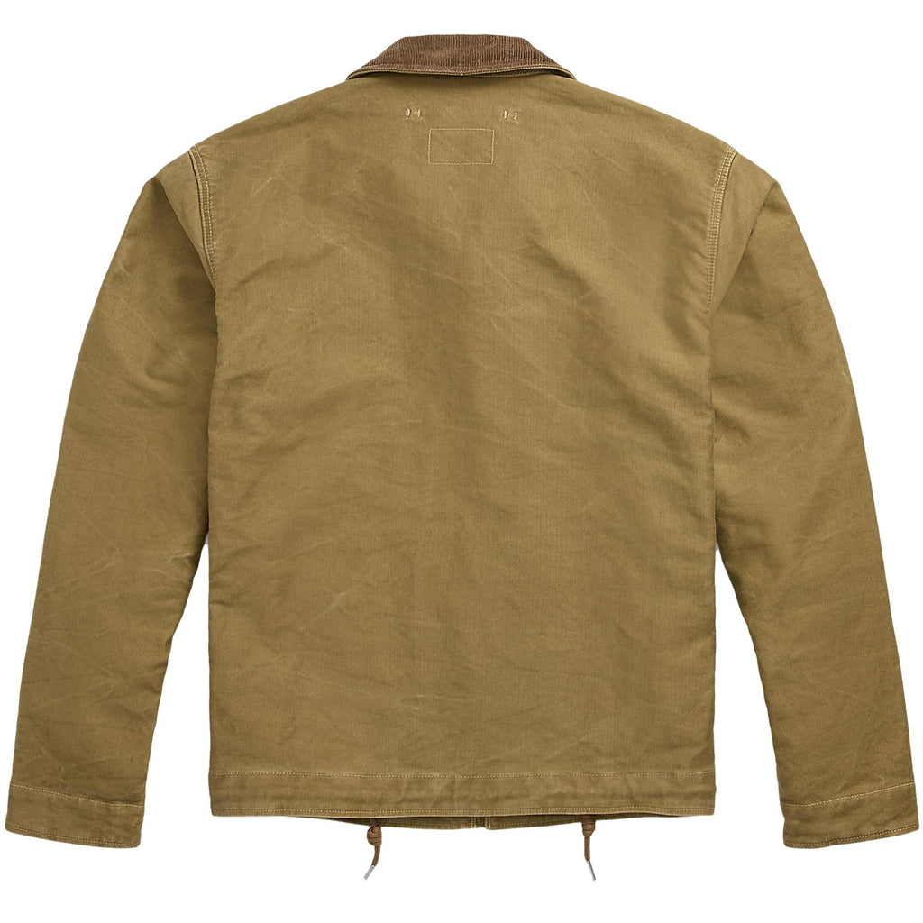 Corduroy-Collar Cotton Deck Jacket - Khaki Drab