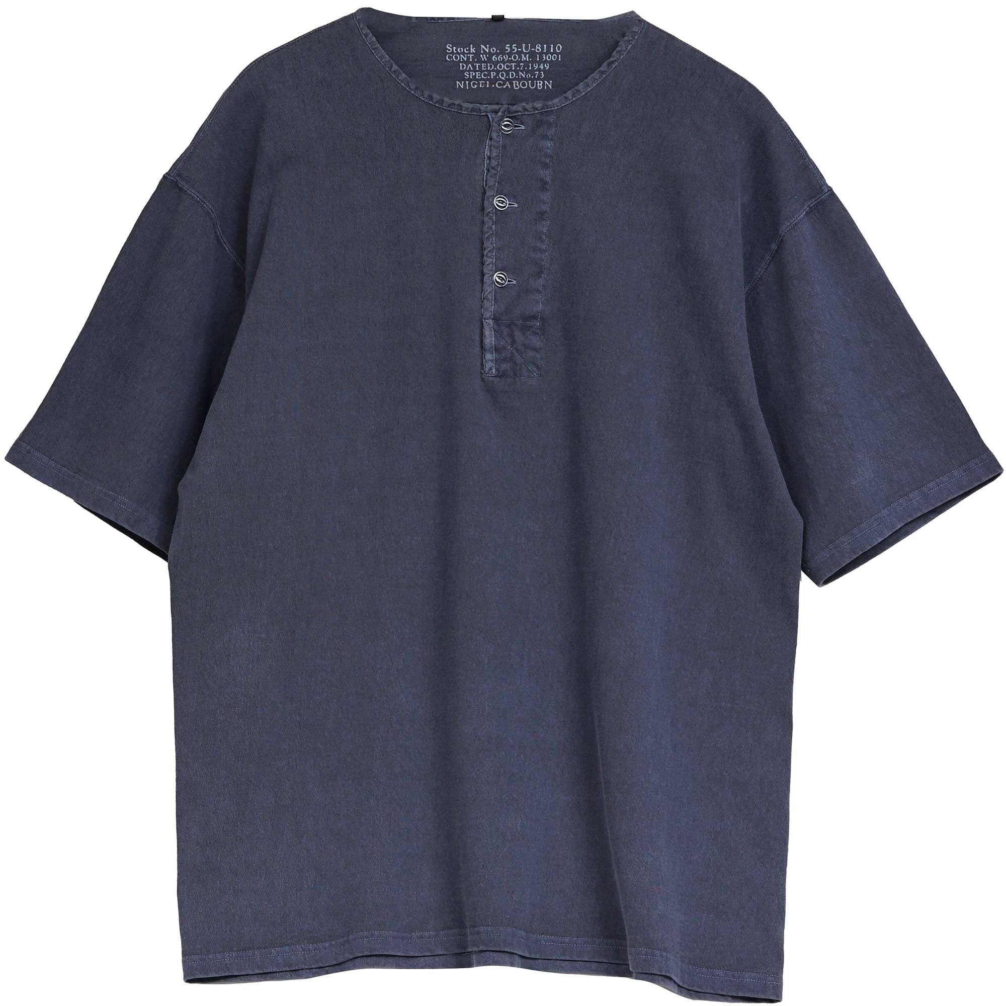Nigel Cabourn 50s Henley T-Shirt - Blue