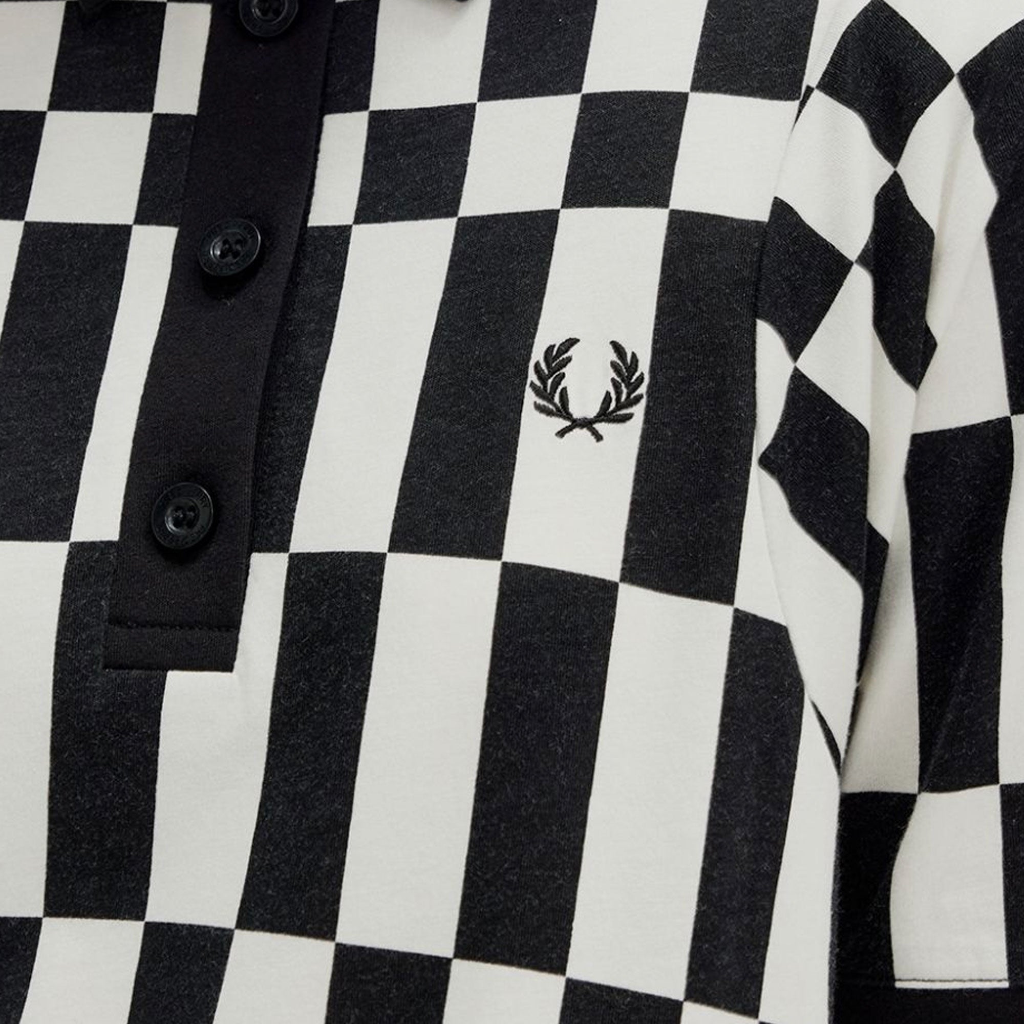 Chequerboard Polo Shirt - Black