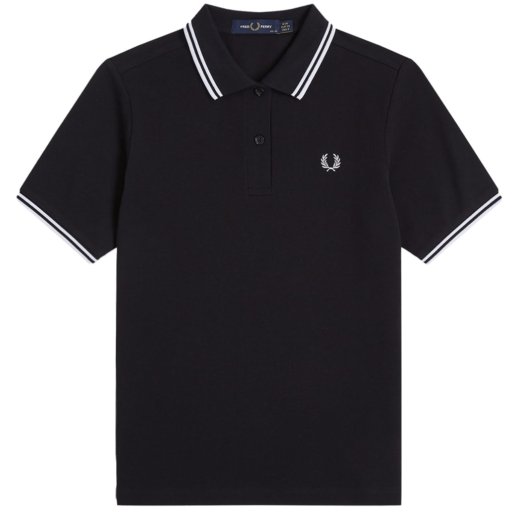 Fred Perry Womens Twin Tipped Polo Shirt - Navy and White