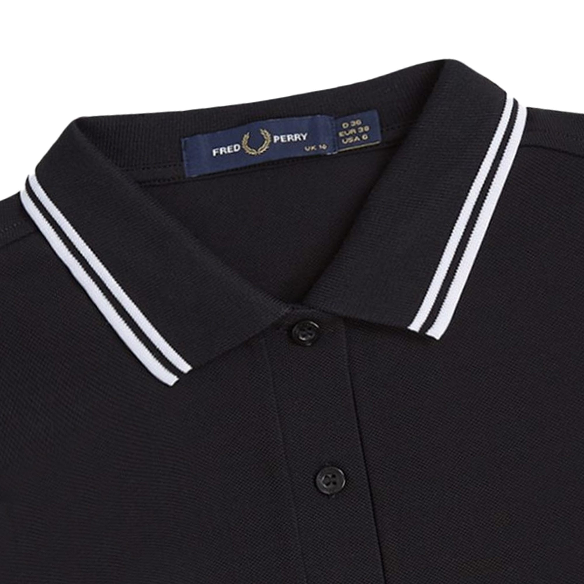 Fred Perry Womens Twin Tipped Polo Shirt - Navy and White
