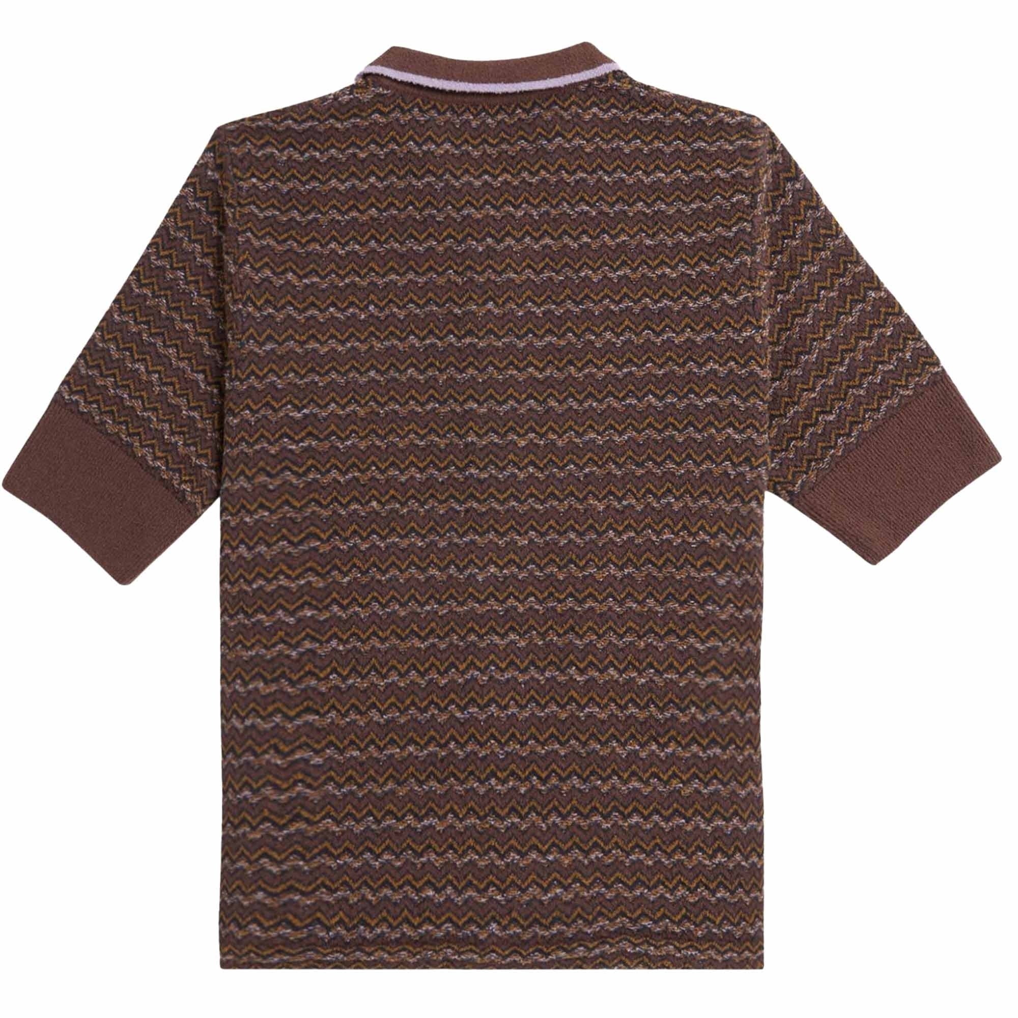 Fred Perry Womens Boucle Jacquard Knitted Shirt - Carrington Brick