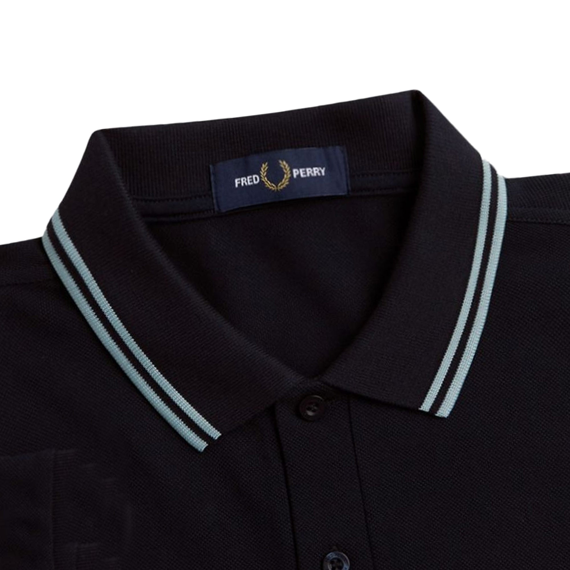Fred Perry M3600 Twin Tipped Polo Shirt - Navy and Silver Blue
