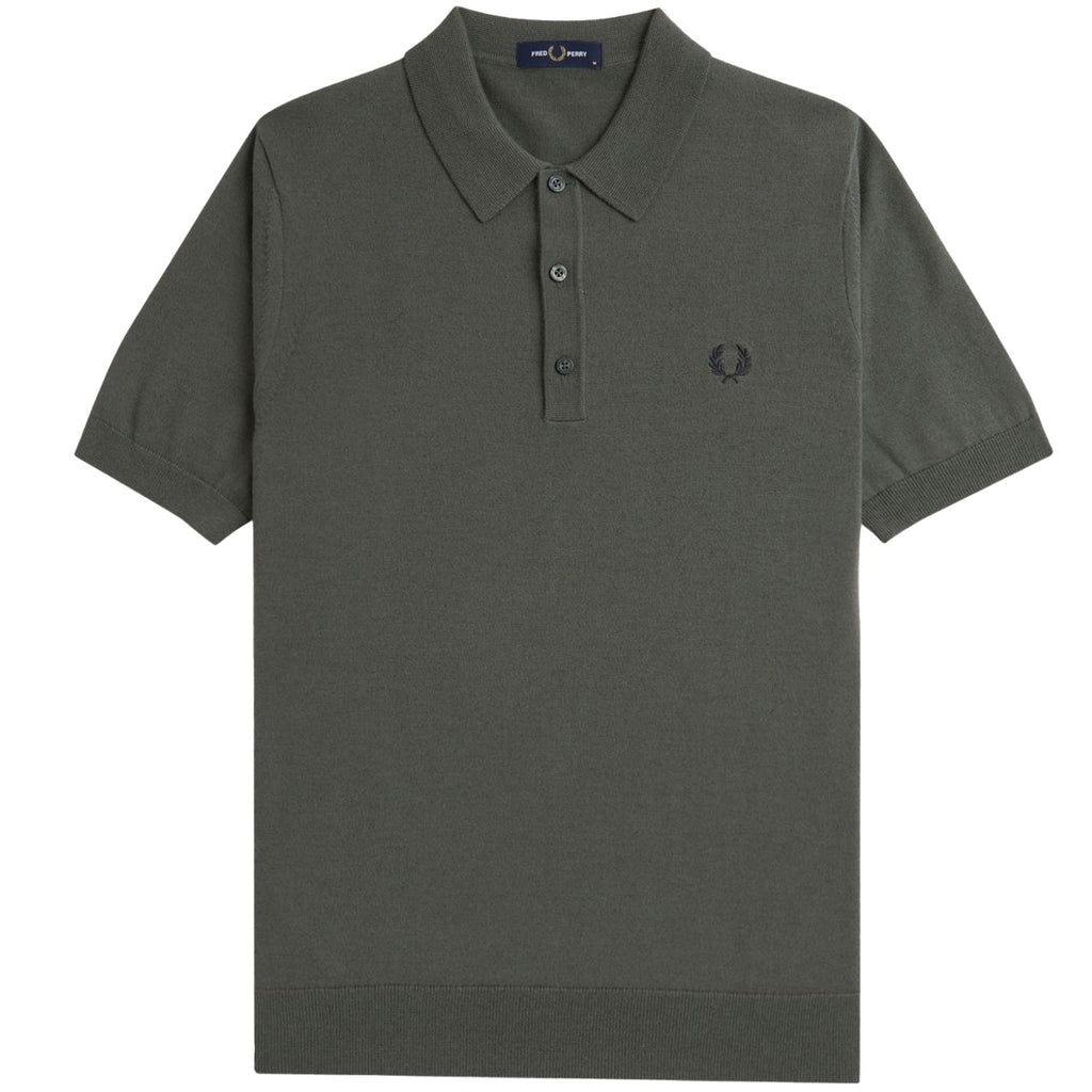 Fred Perry K7623 Classic Knitted Shirt - Field Green