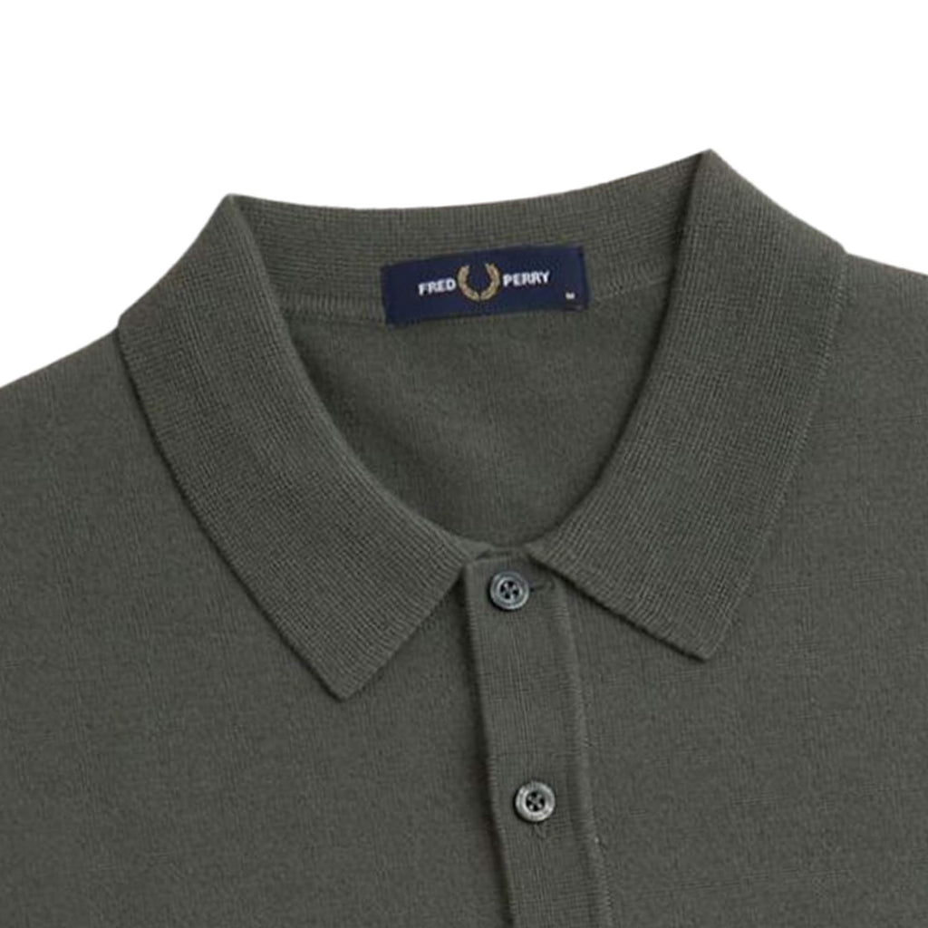 Fred Perry K7623 Classic Knitted Shirt - Field Green