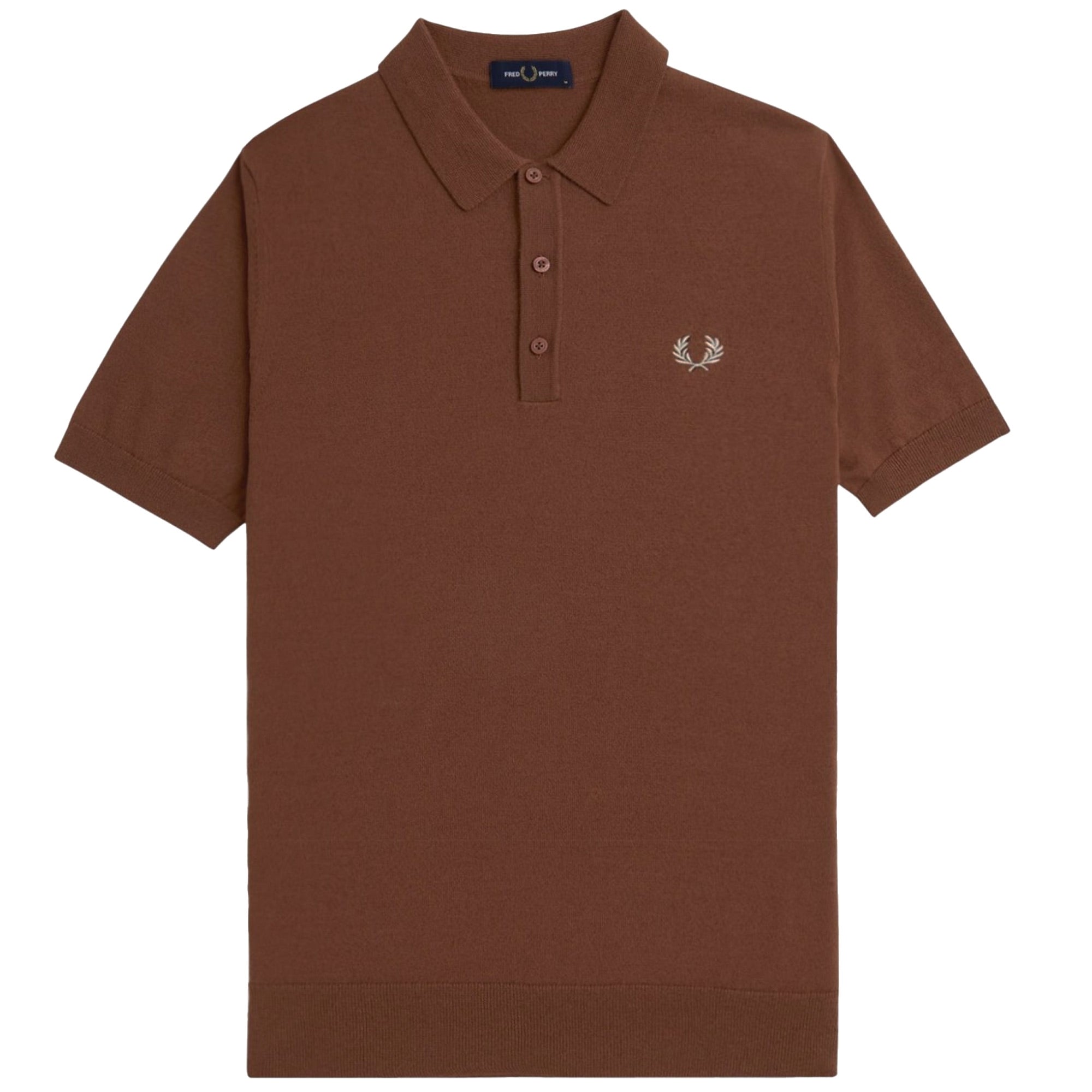 Fred Perry K7623 Classic Knitted Shirt - Whiskey Brown – Stuarts