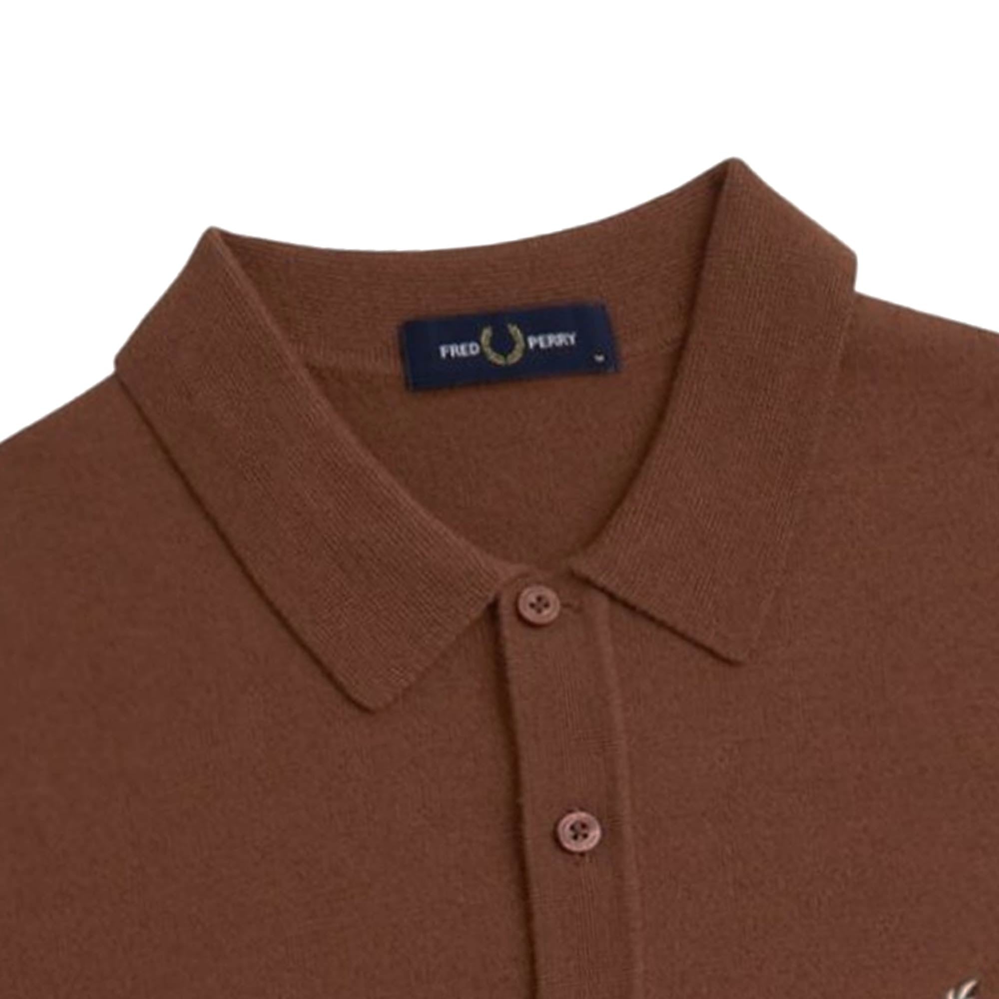 Fred Perry K7623 Classic Knitted Shirt - Whiskey Brown – Stuarts