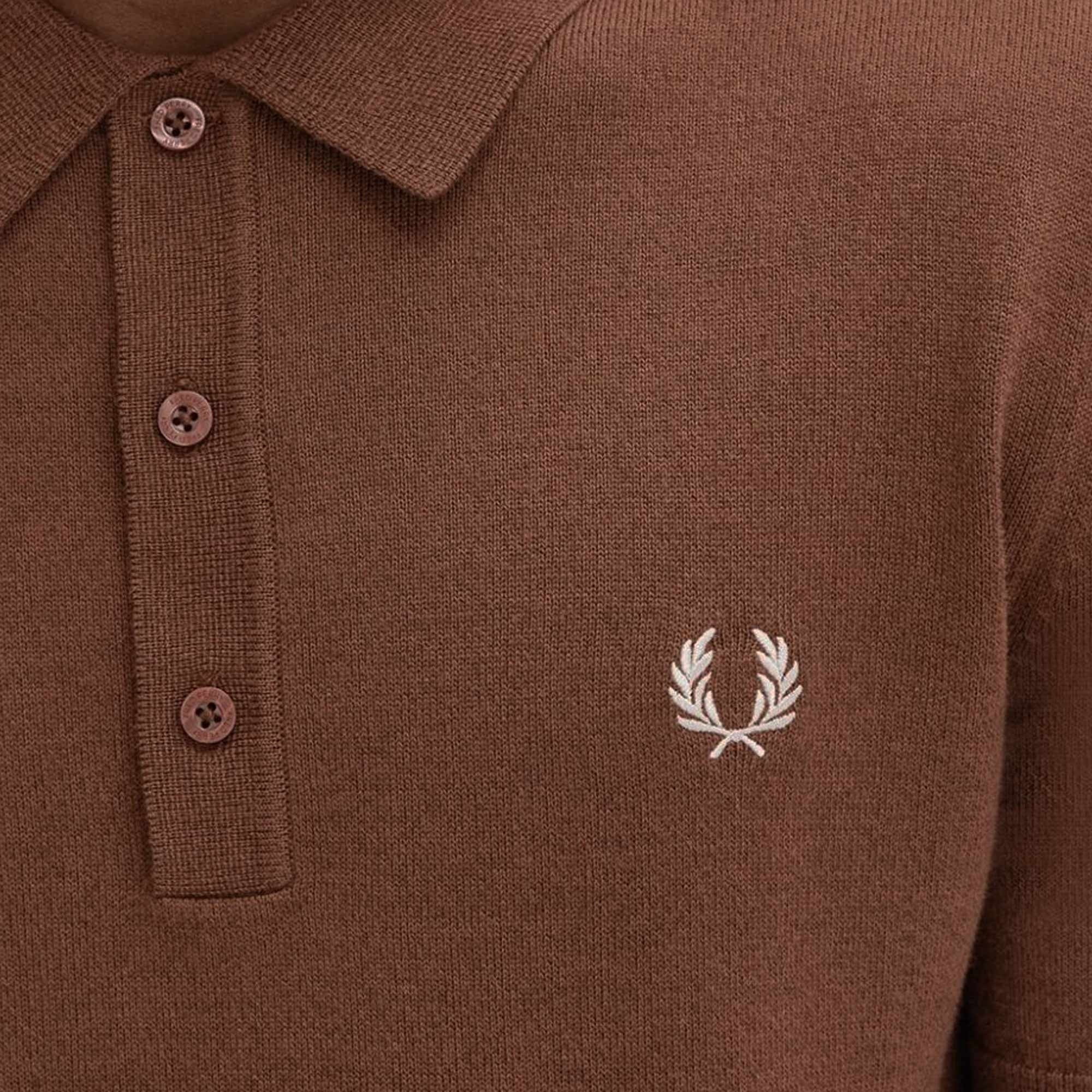 Fred Perry K7623 Classic Knitted Shirt - Whiskey Brown – Stuarts