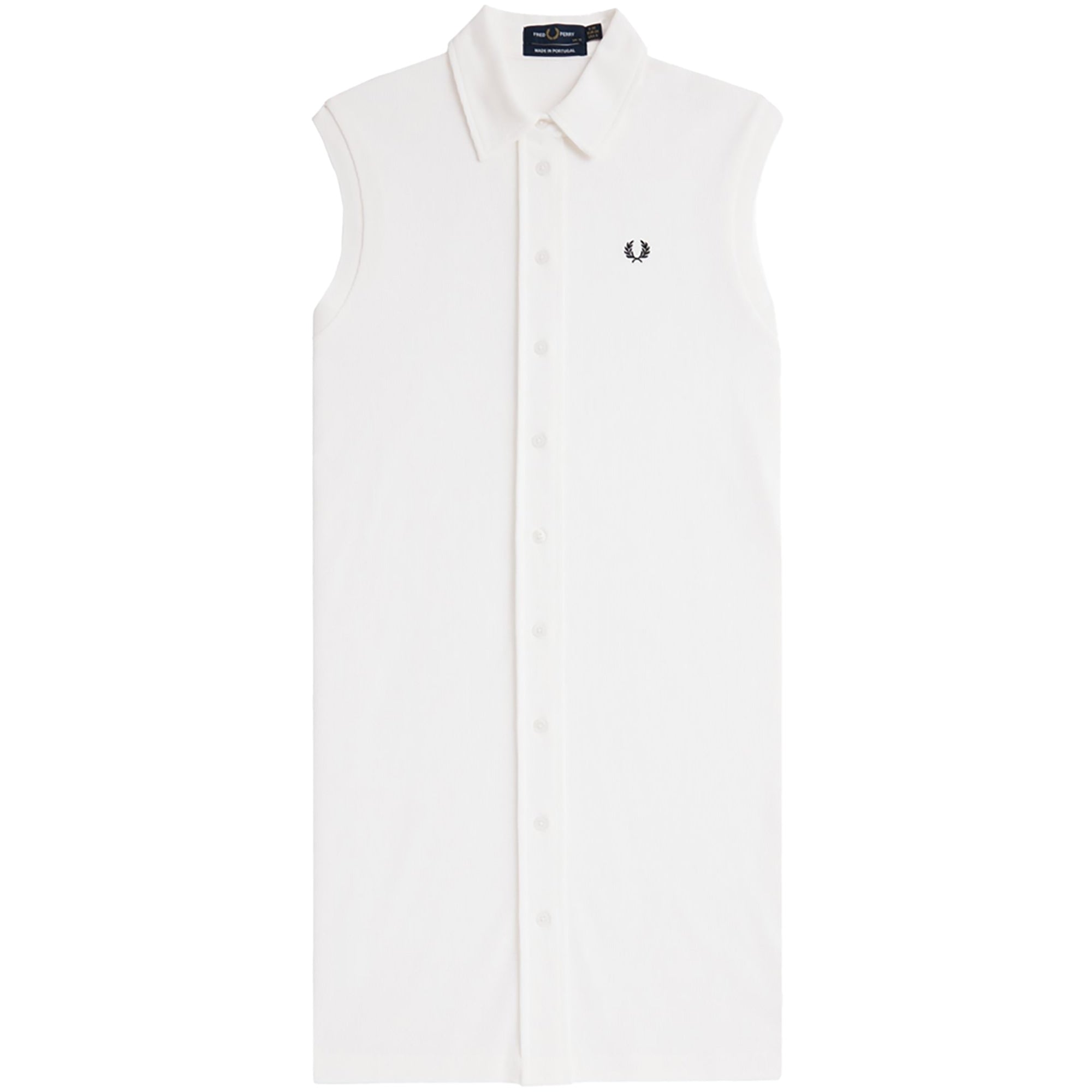 Fred Perry Waffle Jersey Shirt Dress - Snow White