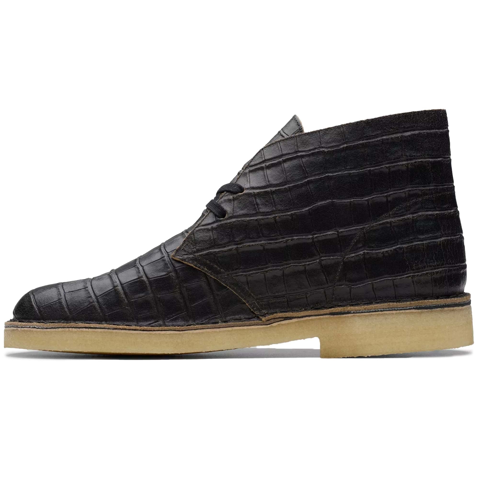 Clarks Originals Desert Boot - Black Crocodile Distress