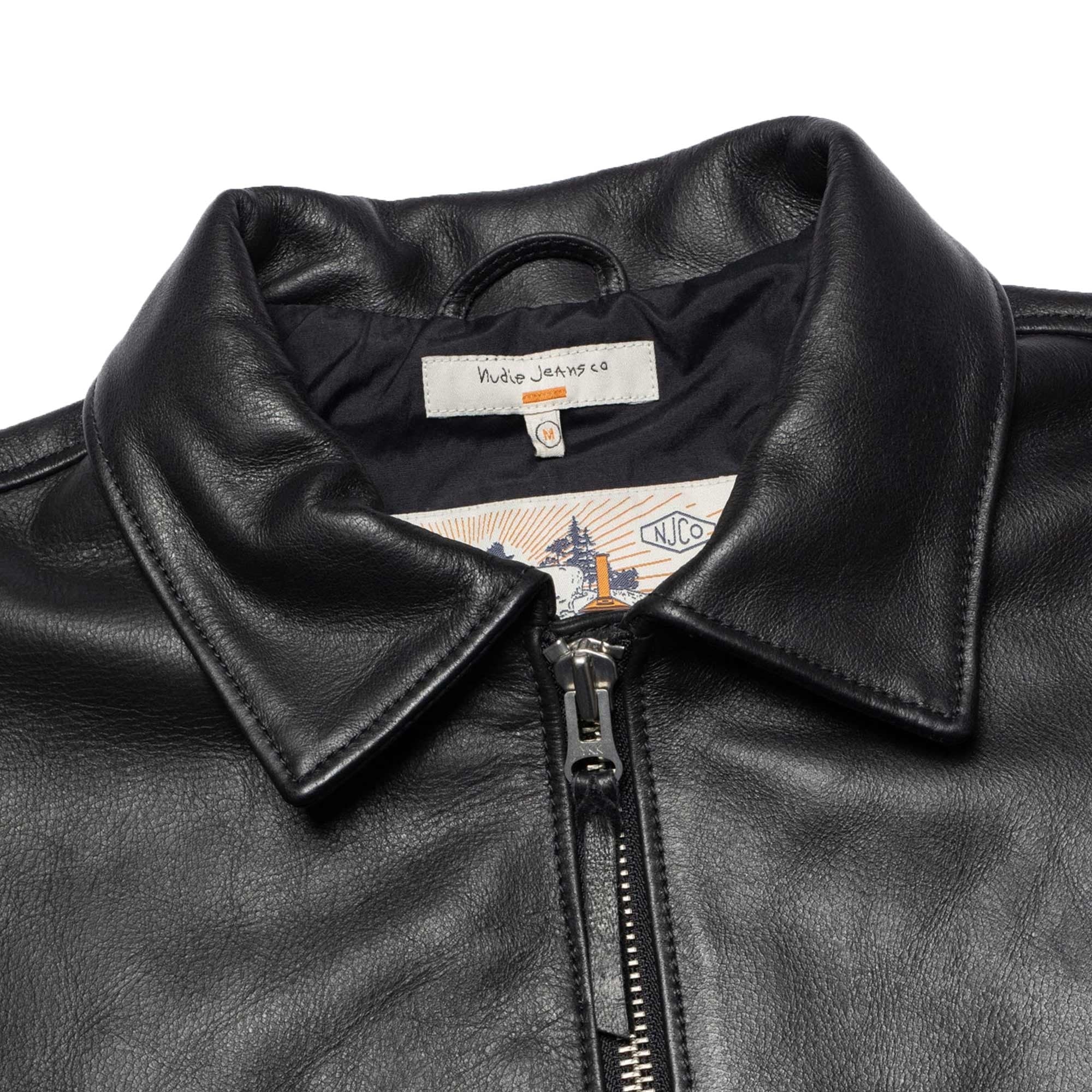 Nudie Jeans Eddy Rider Leather Jacket - Black 160930 – Stuarts London