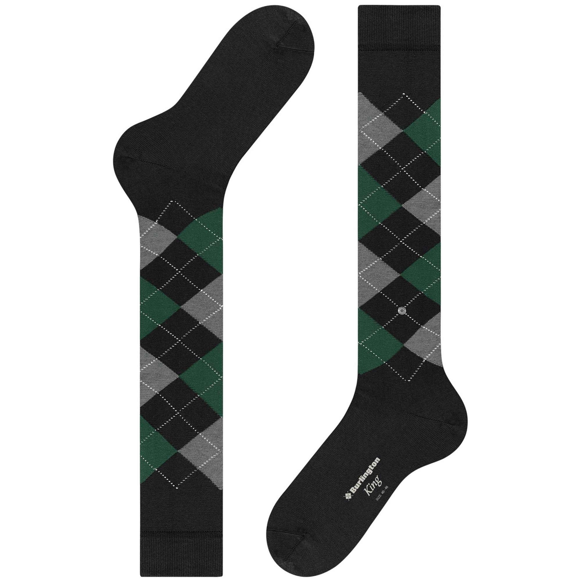 Burlington Socks King Socks - Black and Green