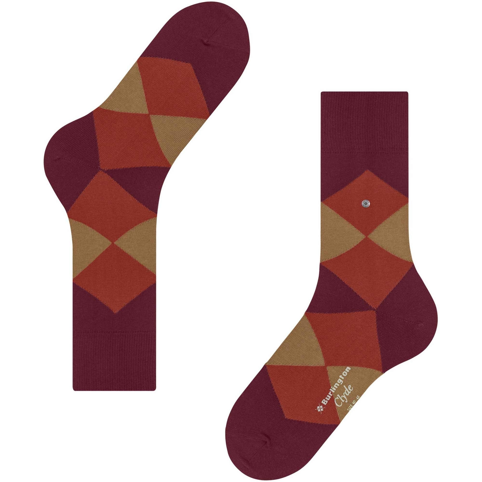 Burlington Socks Clyde Socks - Red and Orange