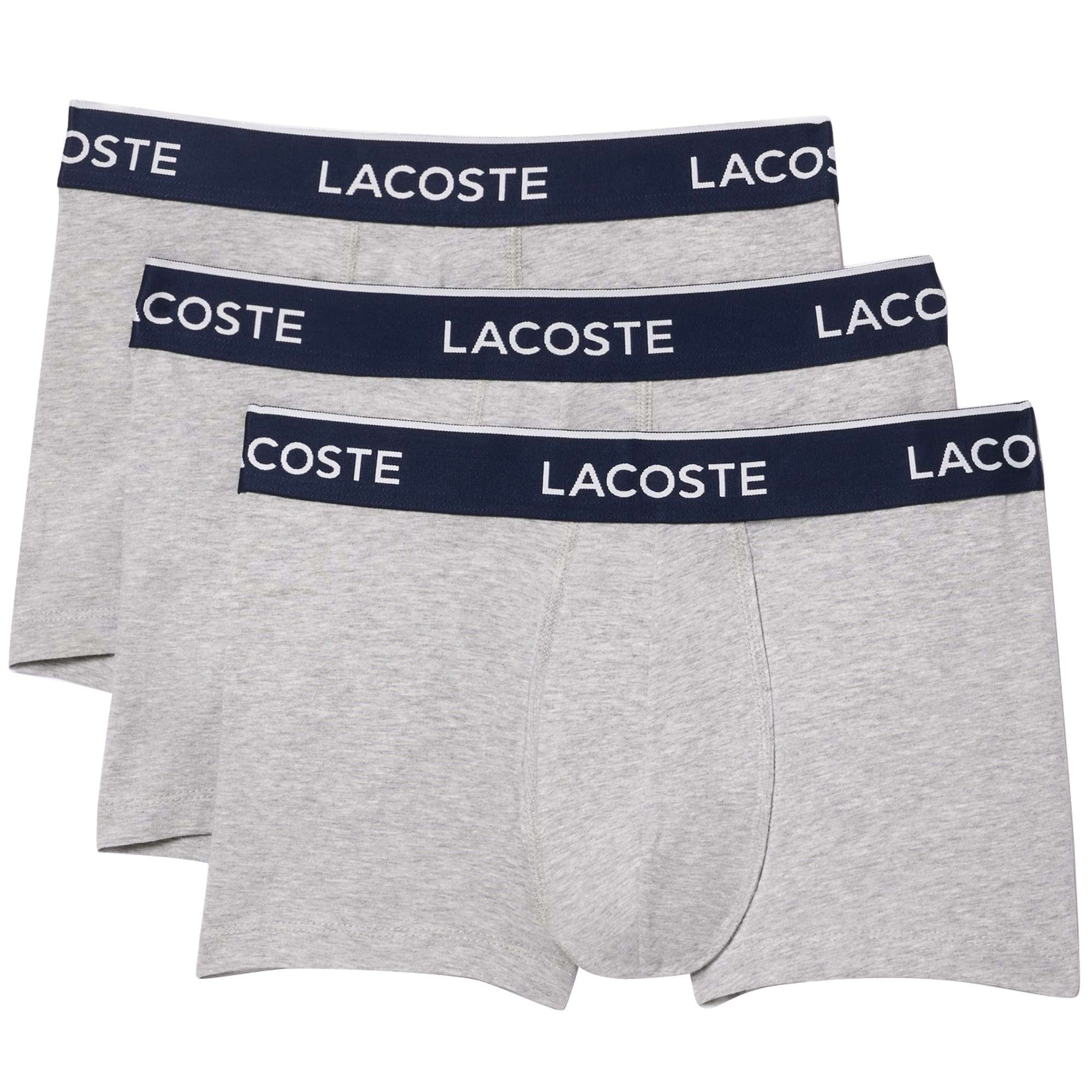 Lacoste 3 Pack Stretch Trunks - Silver Chine