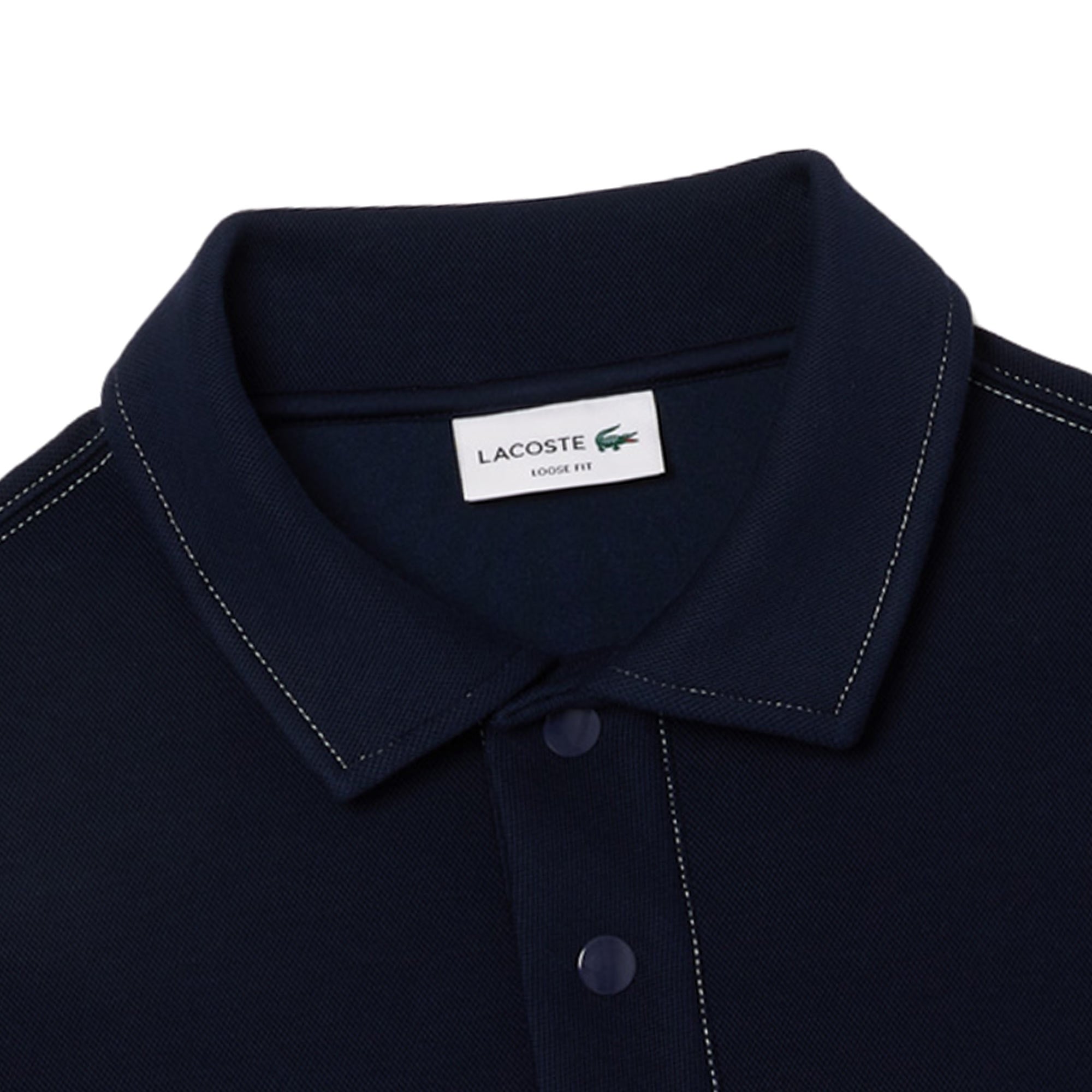 Lacoste Loose Fit Pique Sweatshirt - Navy