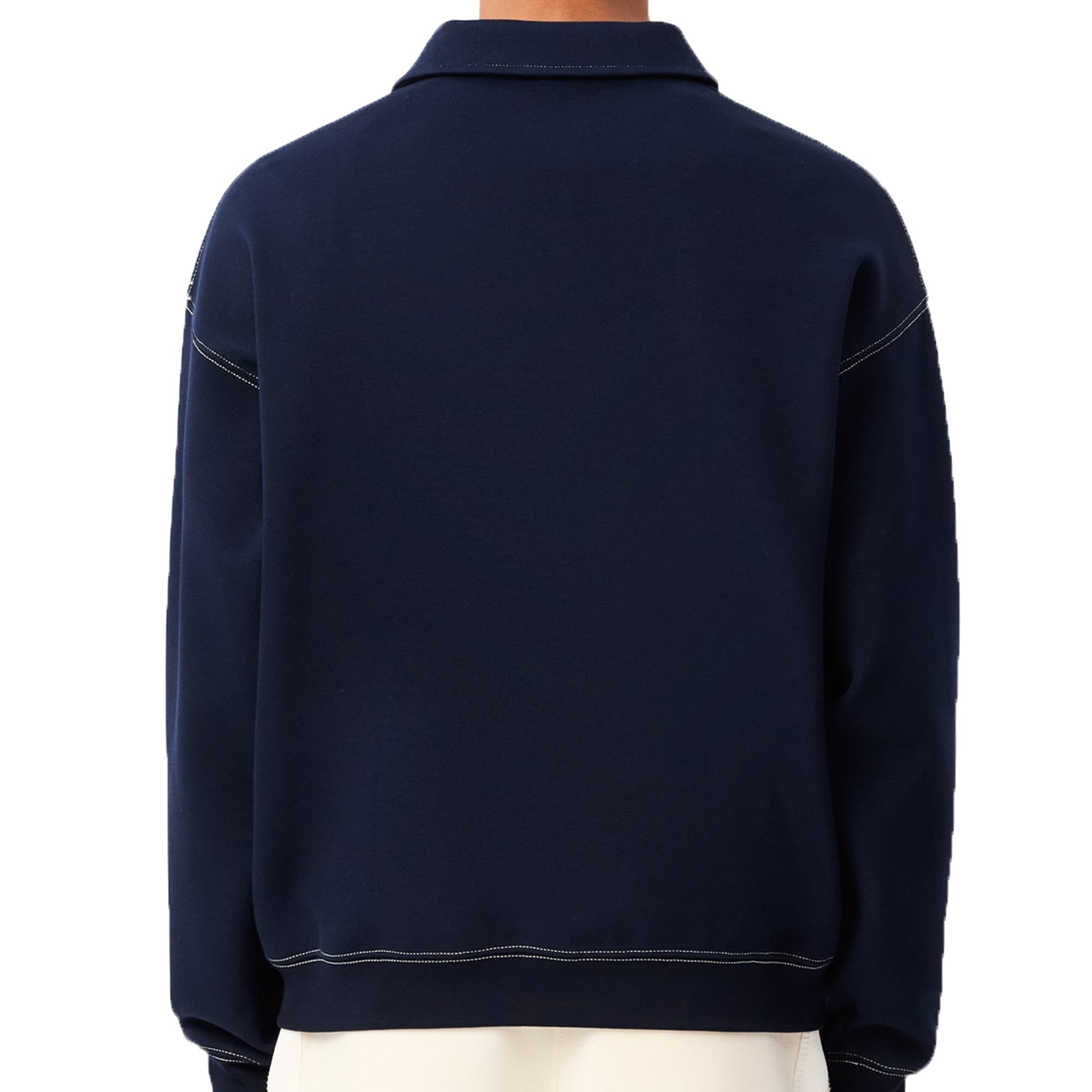 Lacoste Loose Fit Pique Sweatshirt - Navy