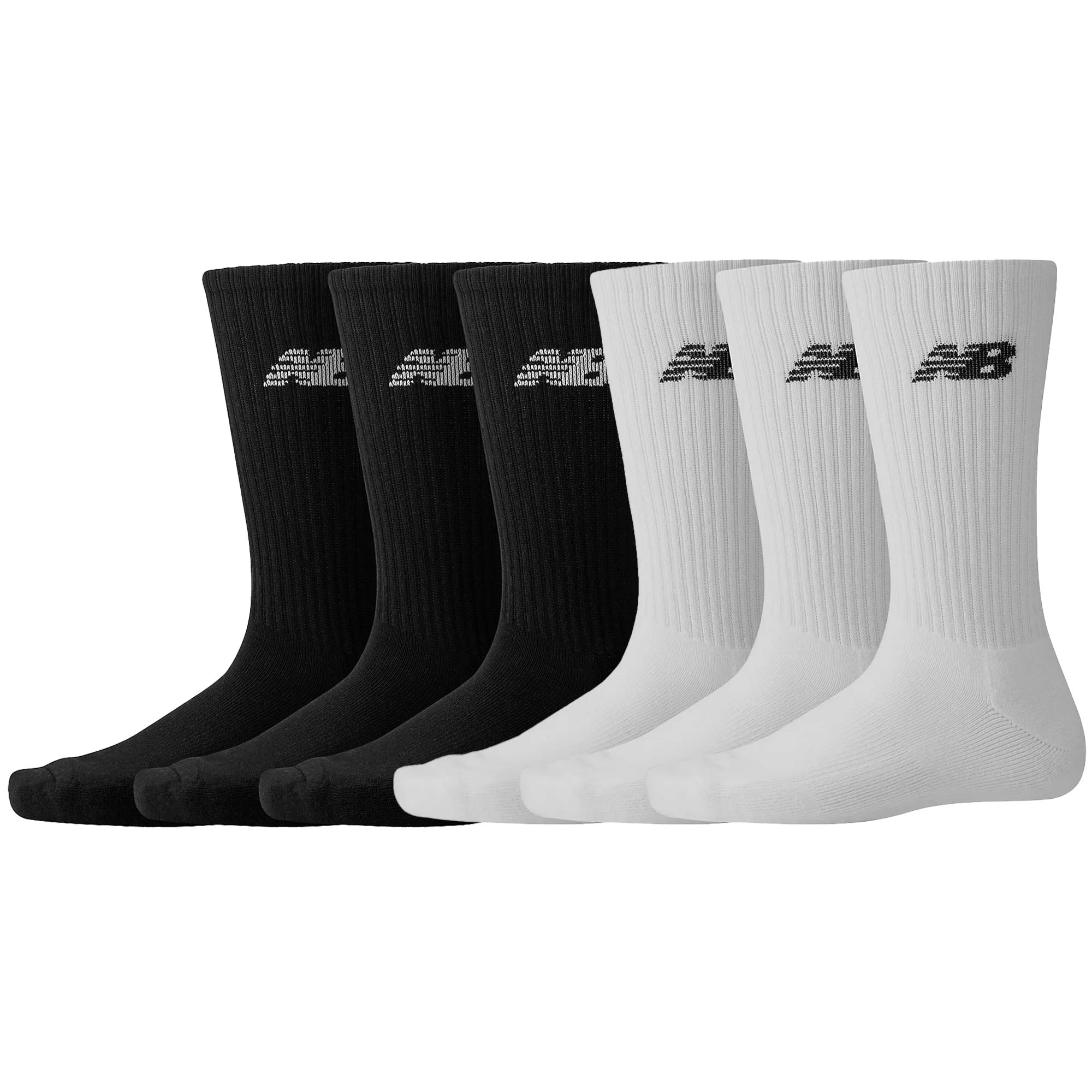 New Balance 6 Pack Socks - White & Black