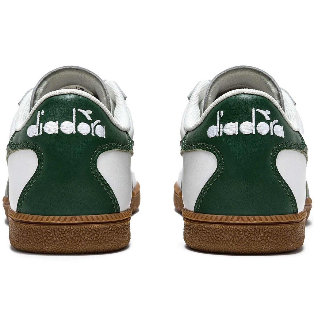 Diadora Trainer Leather - White and Foliage Green