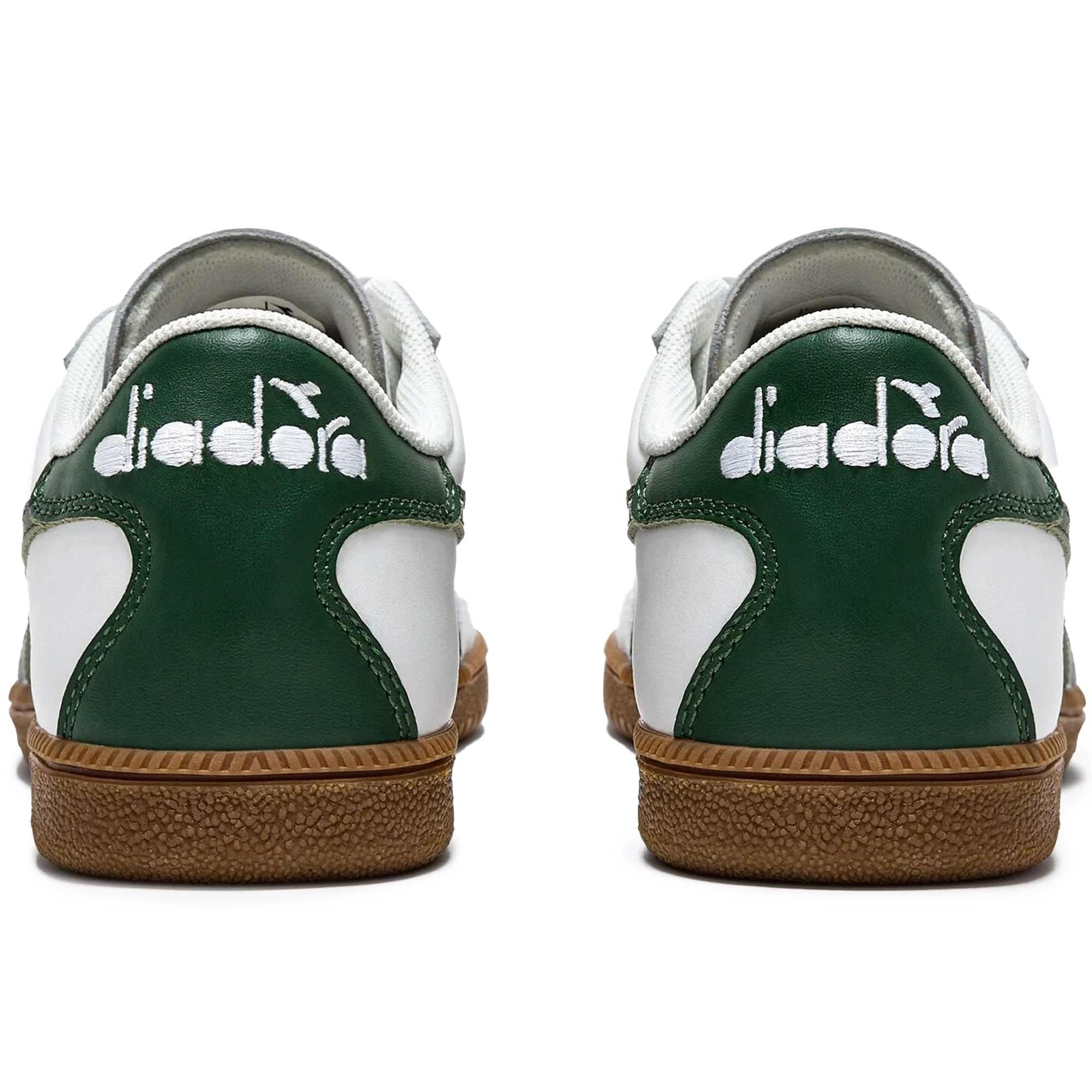 Diadora Trainer Leather - White and Foliage Green