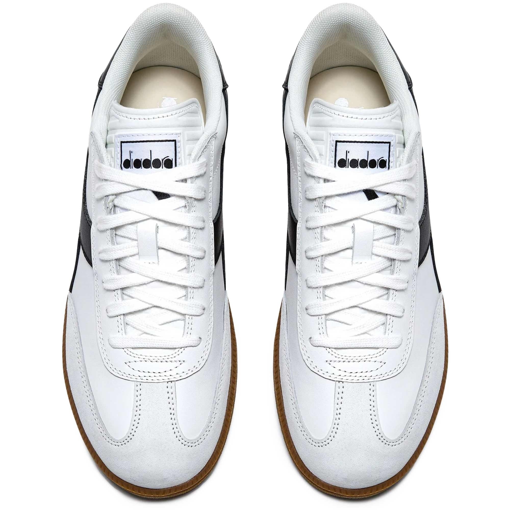 Diadora Trainer Leather - White and Black – Stuarts London