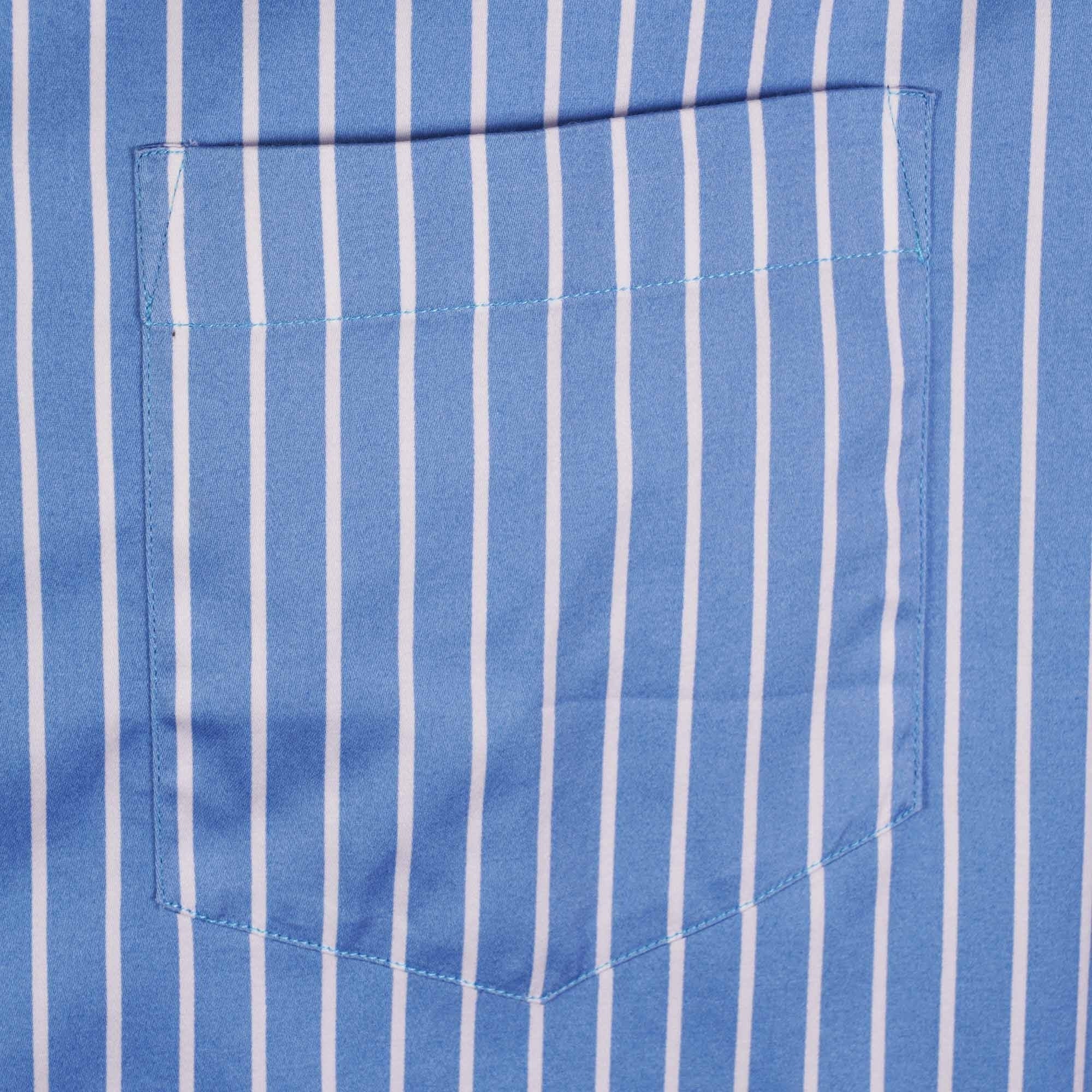 Real Hoxton Classic Striped Shirt - Blue and White