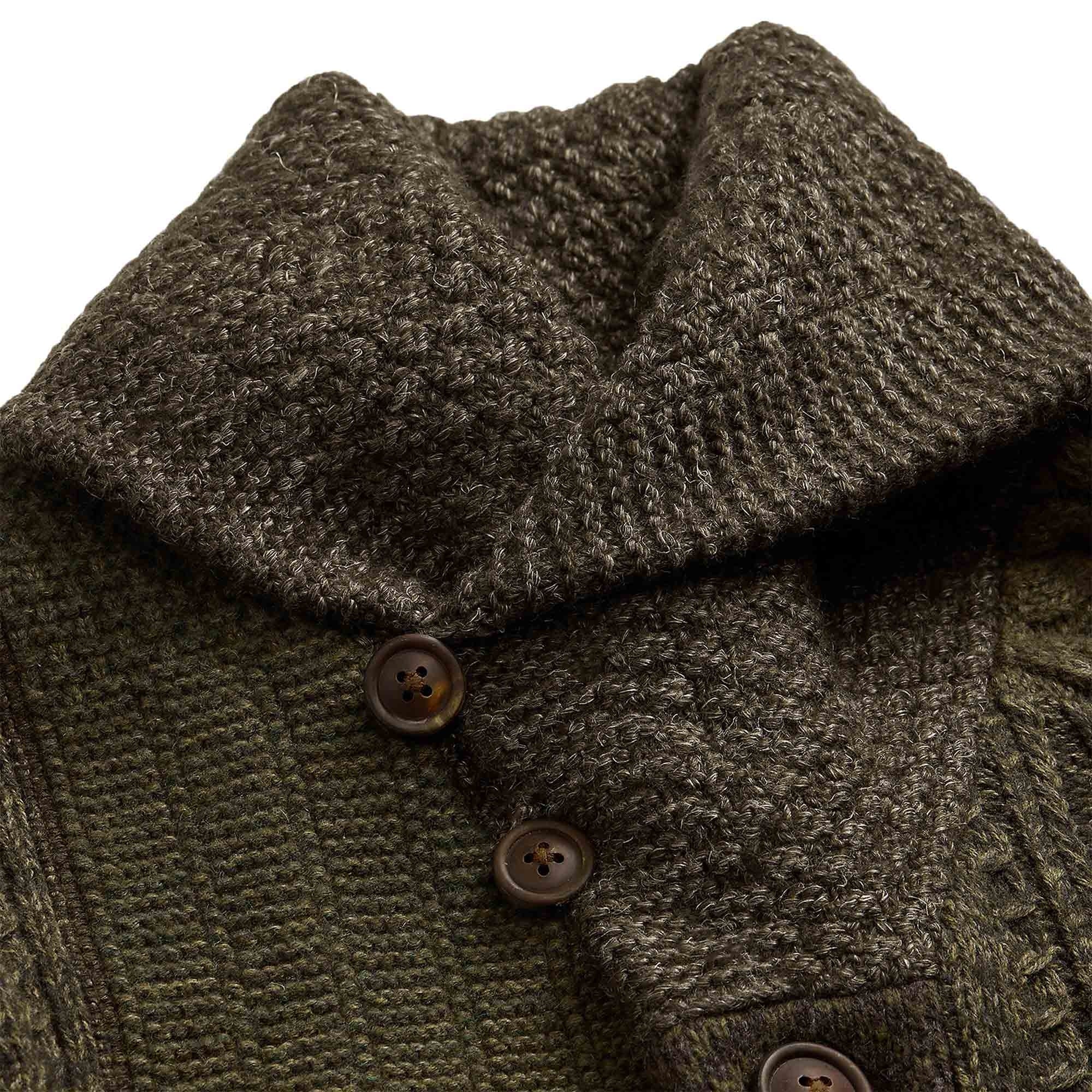 RRL by Ralph Lauren Patchwork Wool-Blend Shawl Cardigan - Farm Olive