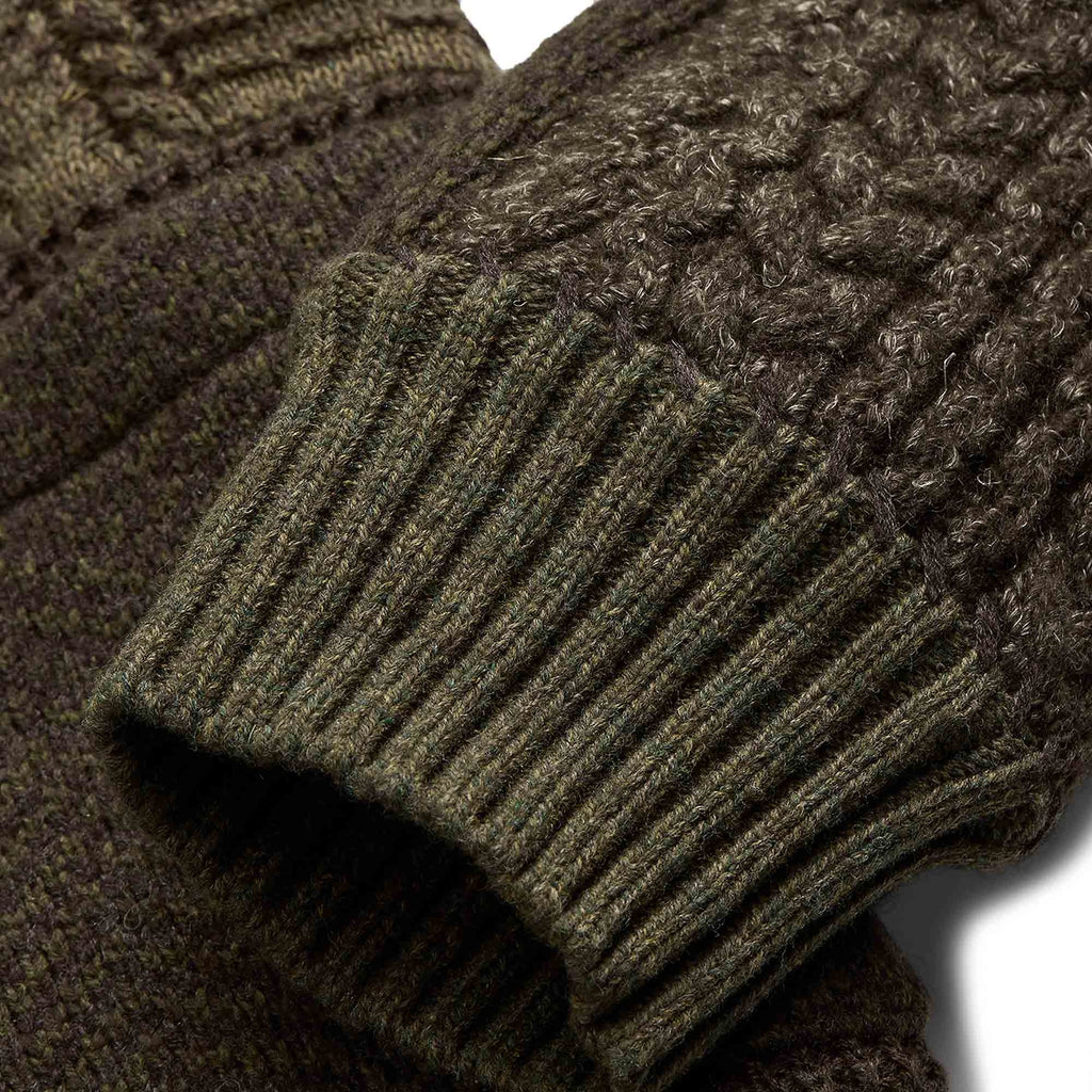 RRL by Ralph Lauren Patchwork Wool-Blend Shawl Cardigan - Farm Olive