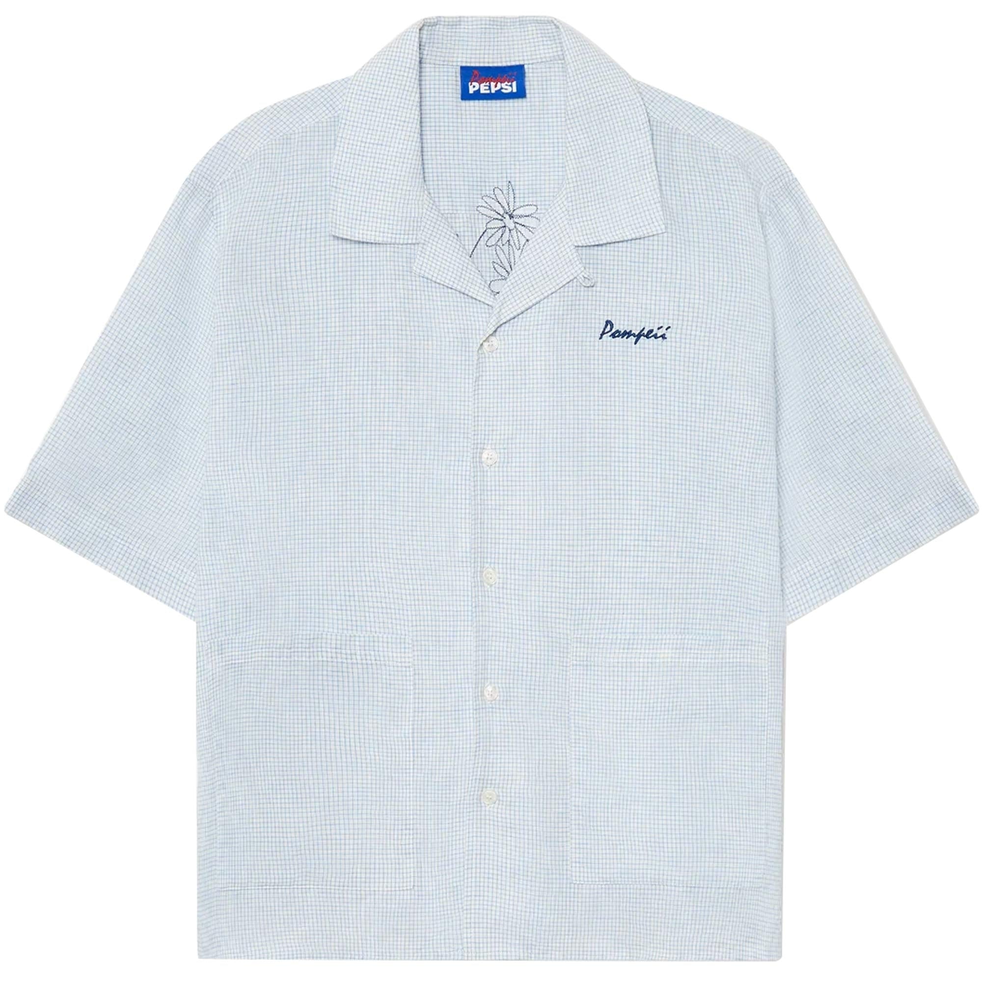 Pompeii x Pepsi Essentials Checked Shirt - Light Blue