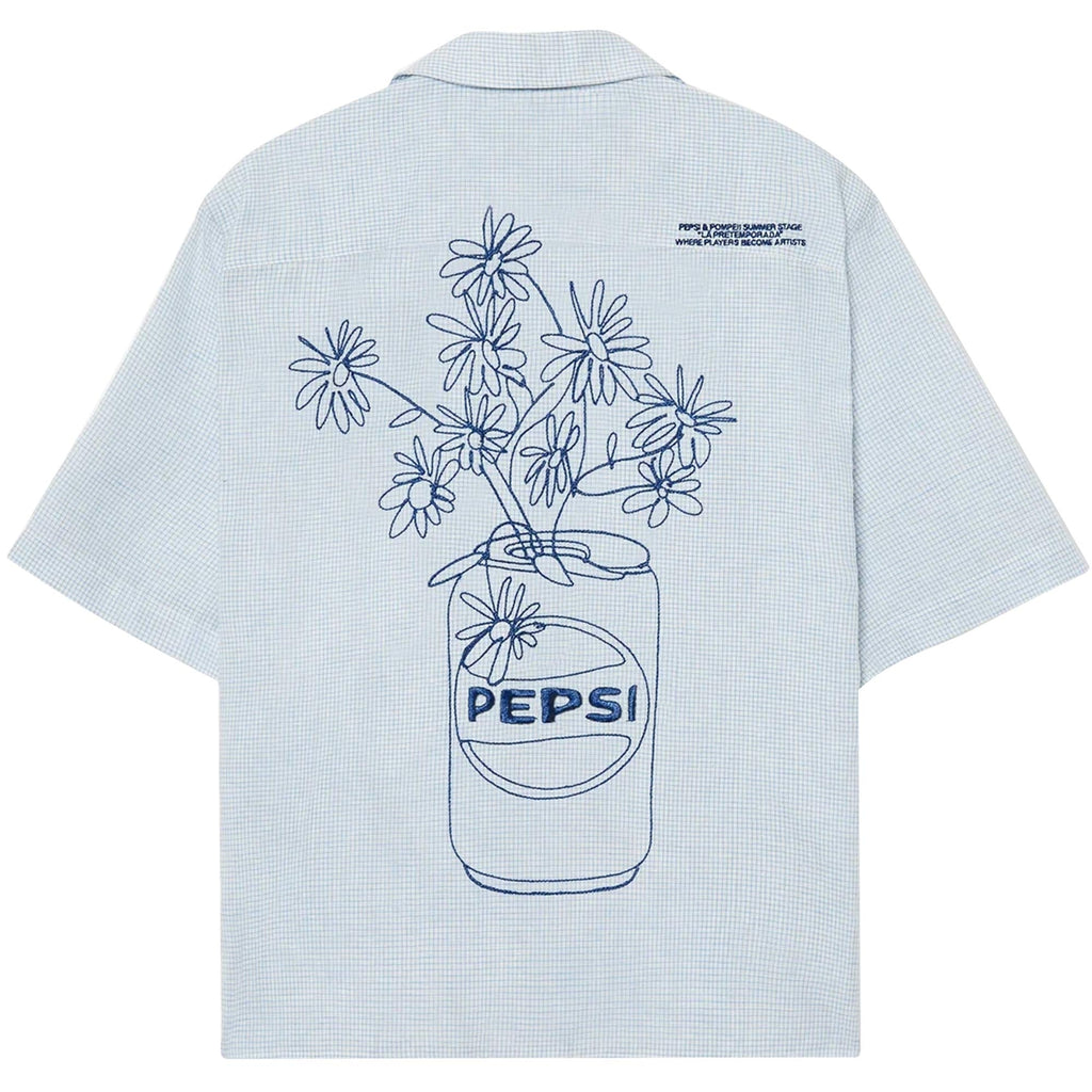 Pompeii x Pepsi Essentials Checked Shirt - Light Blue