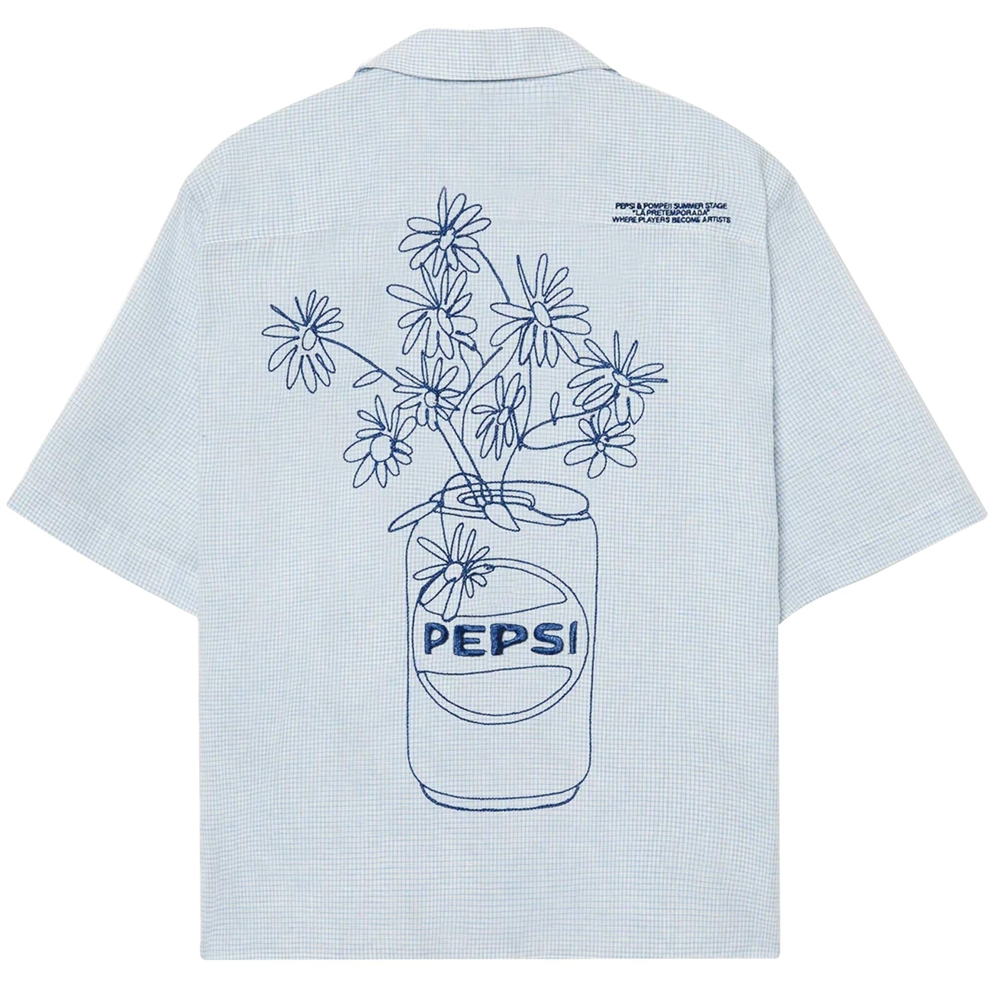 Pompeii x Pepsi Essentials Checked Shirt - Light Blue