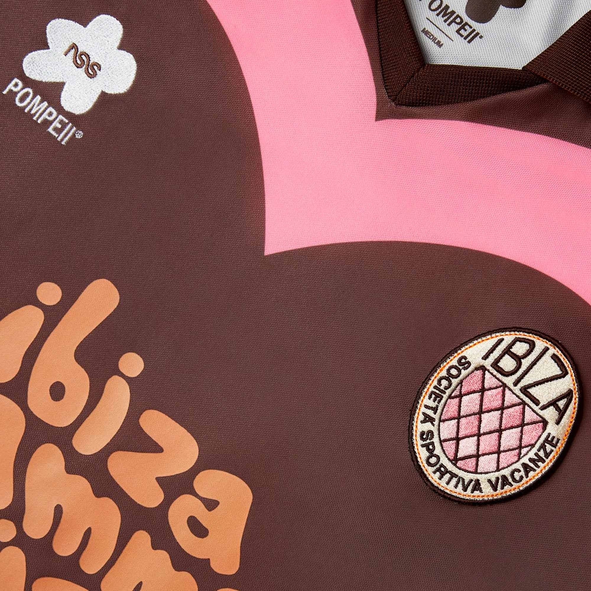Pompeii x NSS Heart Football Shirt - Brown and Pink