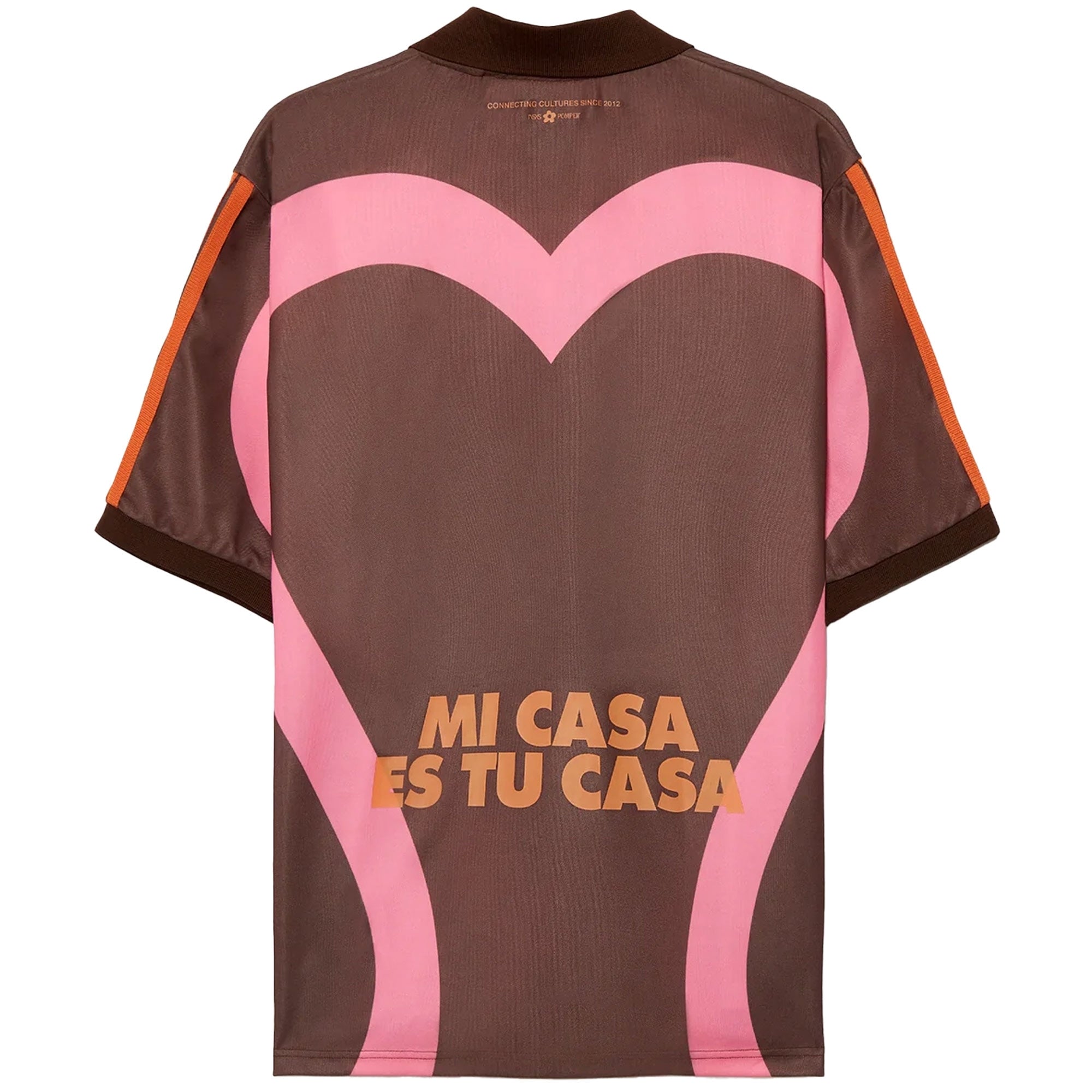 Pompeii x NSS Heart Football Shirt - Brown and Pink