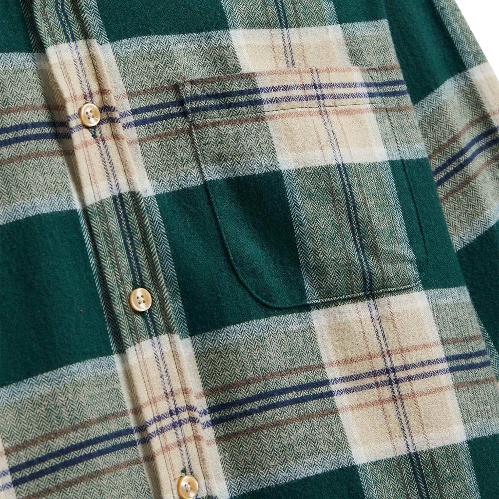 Portuguese Flannel Checked Shirt - Green and White